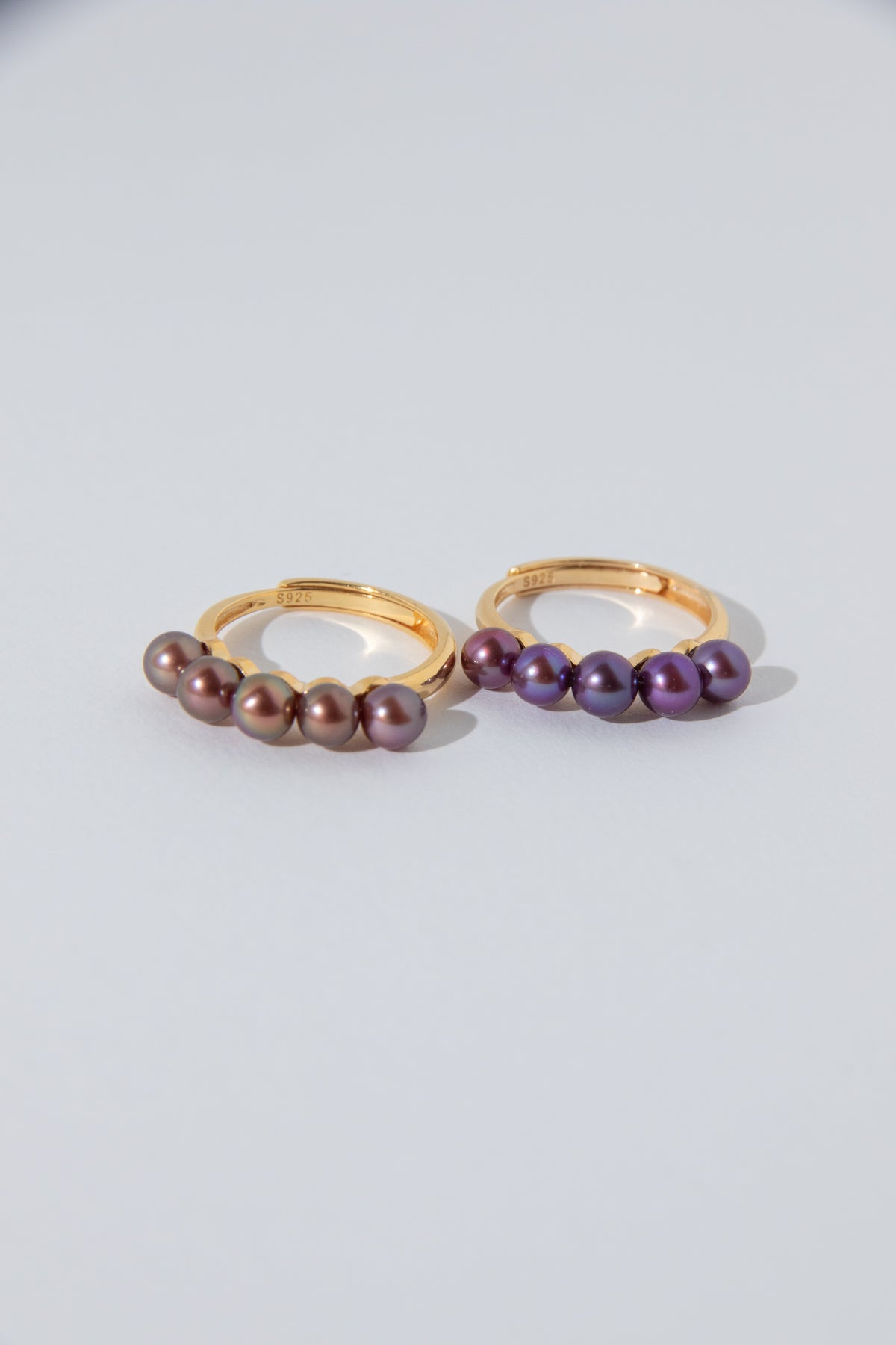 Perfect peak-mini freshwater pearl rings with excellent unique intense colors.