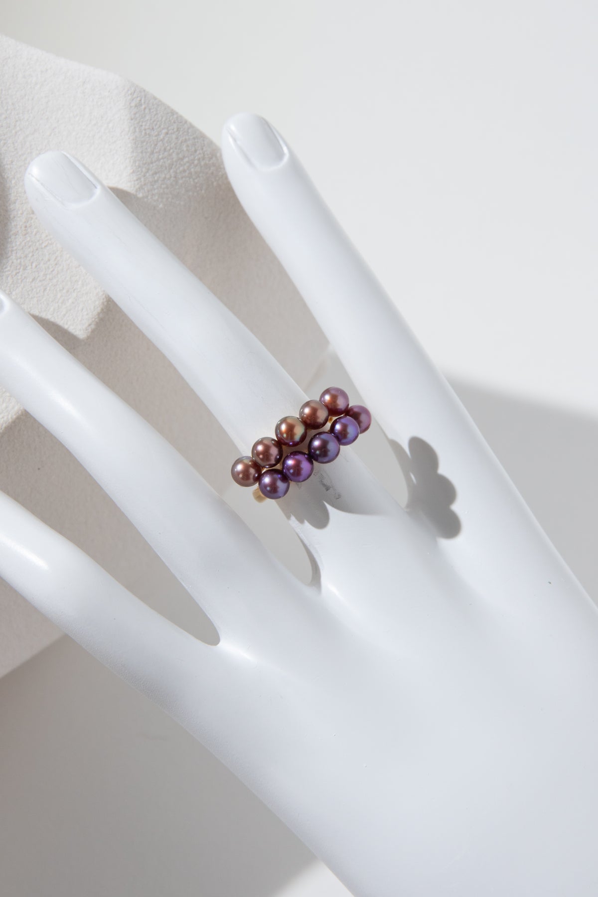 Perfect peak-mini freshwater pearl rings with excellent unique intense colors.