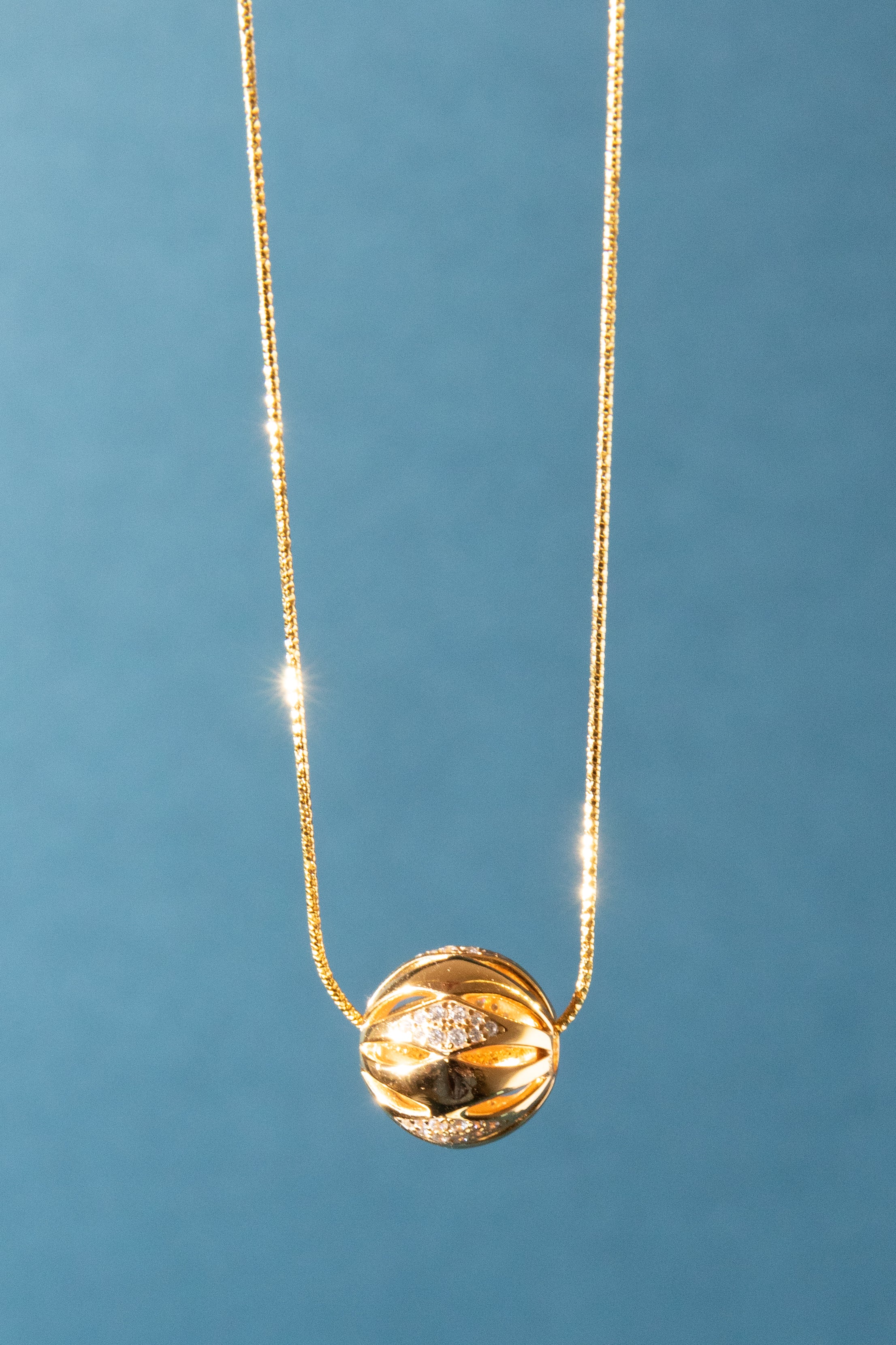 fine silver wonderland sparkling ball necklace