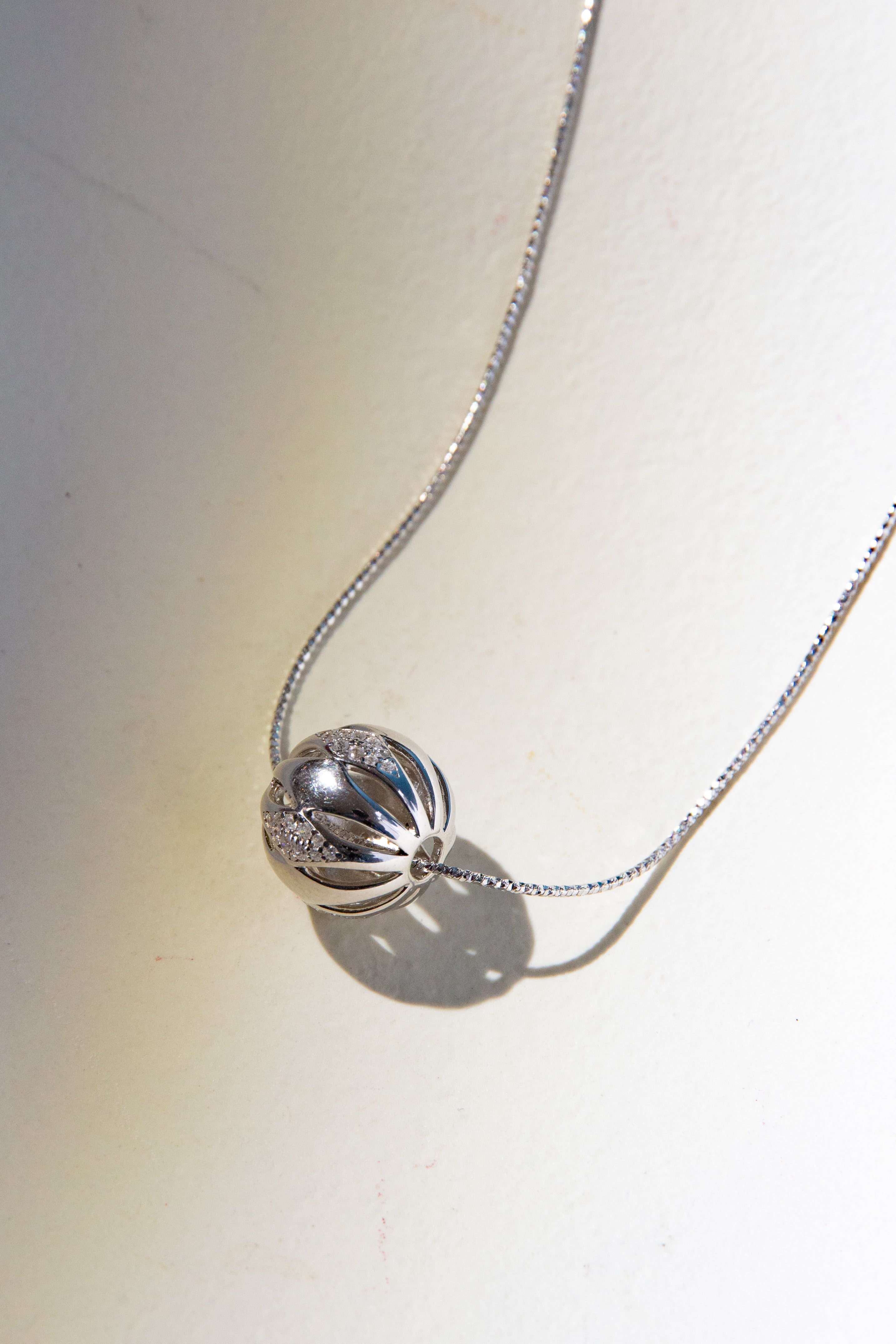fine silver wonderland sparkling ball necklace