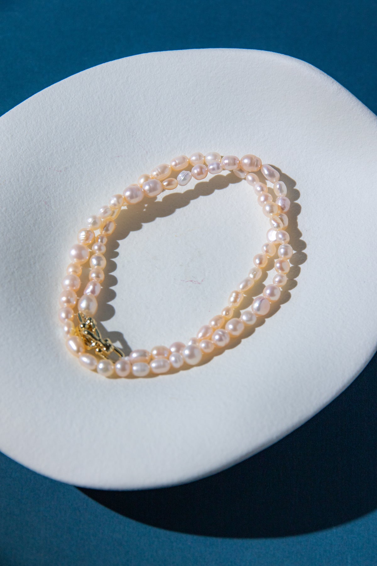 natural small seedless Champagne color rice pearl necklace-entry level