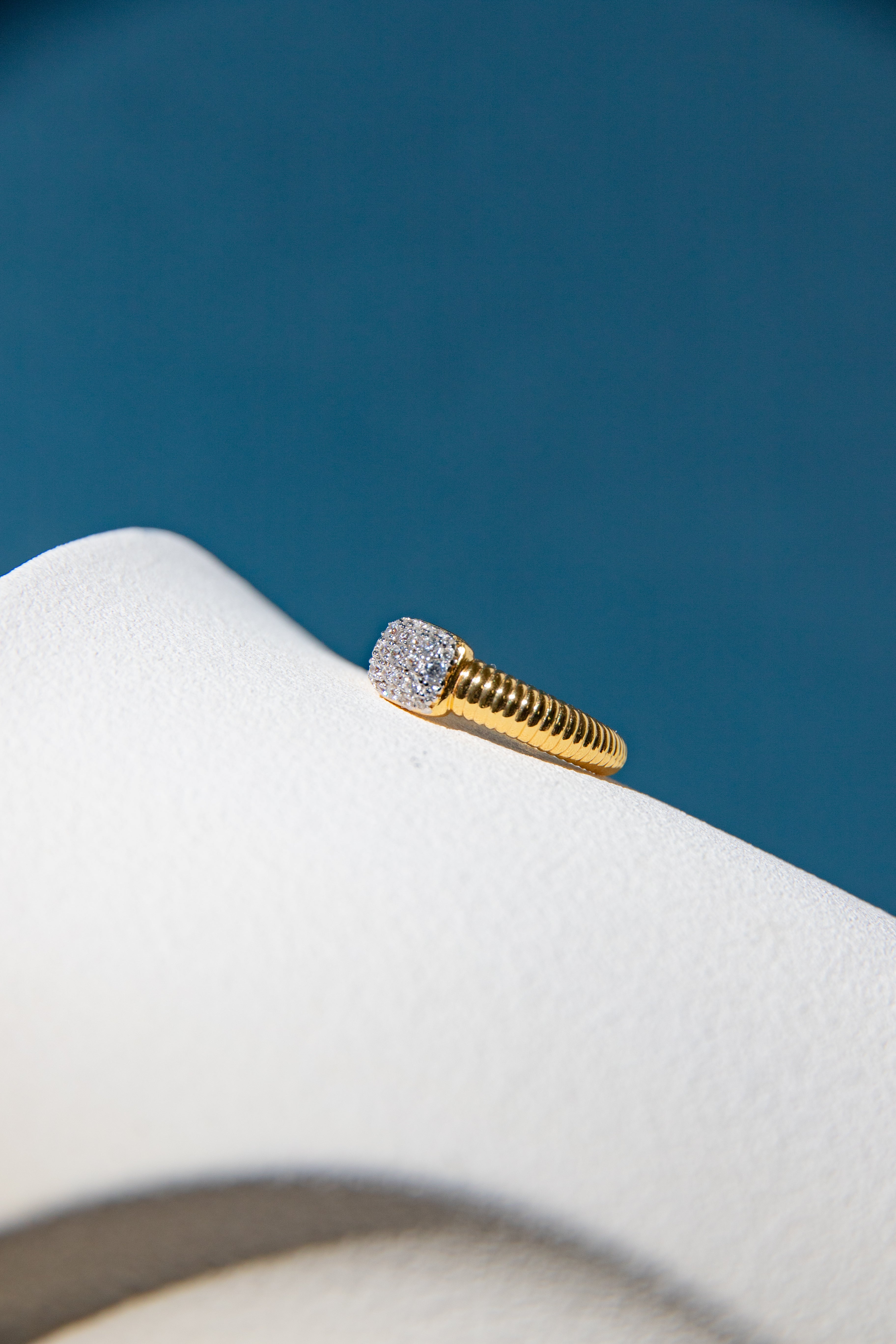 Fine silver ring-sparkling square