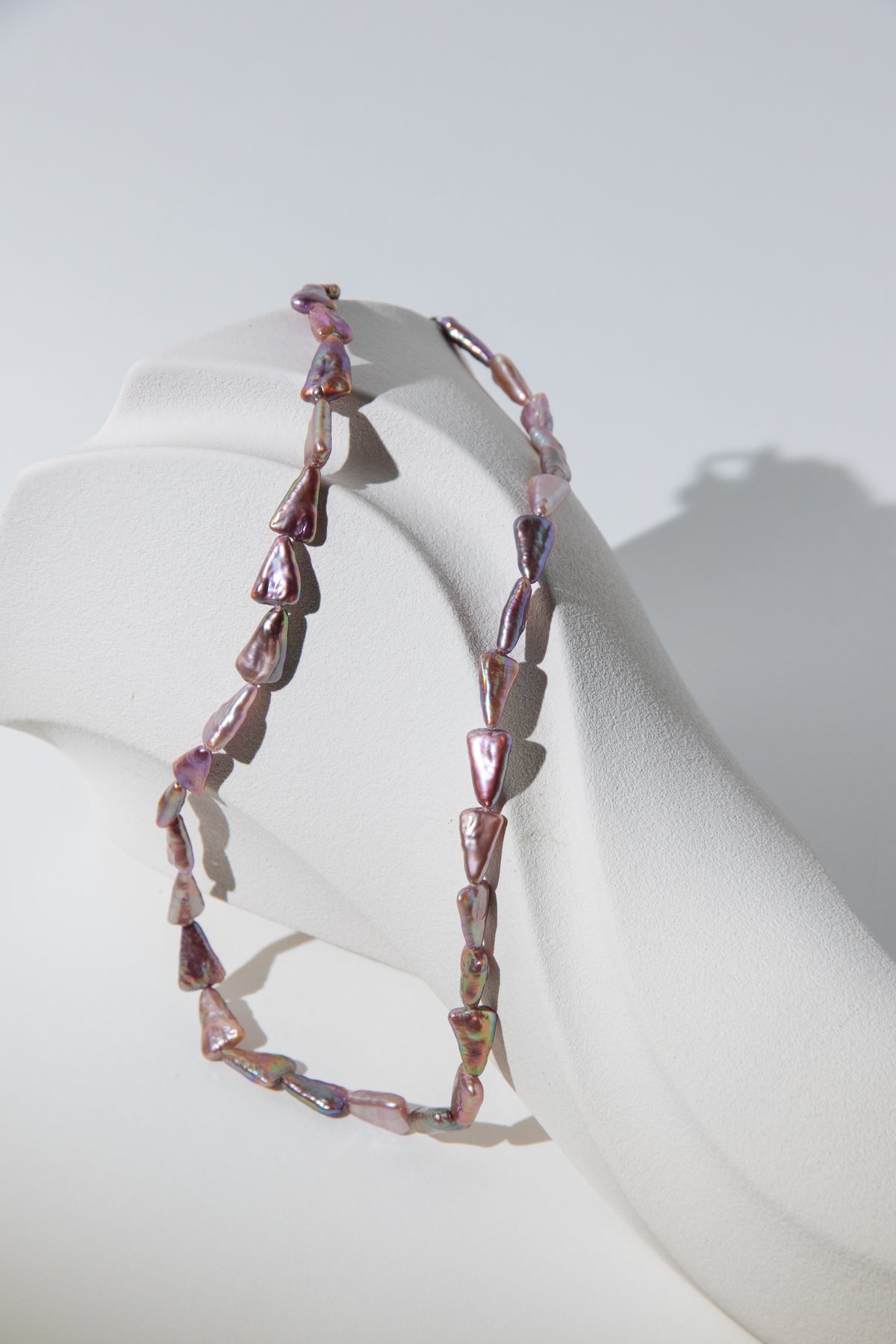 direction necklace-natural purple triangle pearls