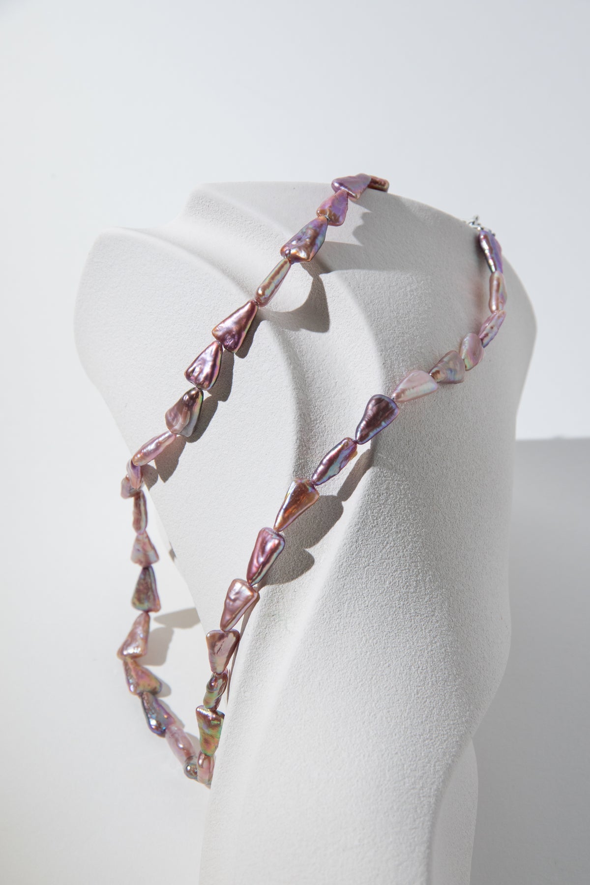 direction necklace-natural purple triangle pearls