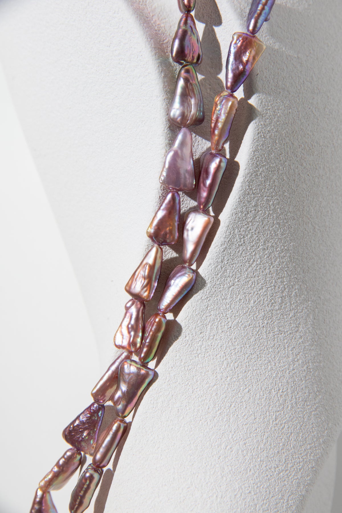 direction necklace-natural purple triangle pearls