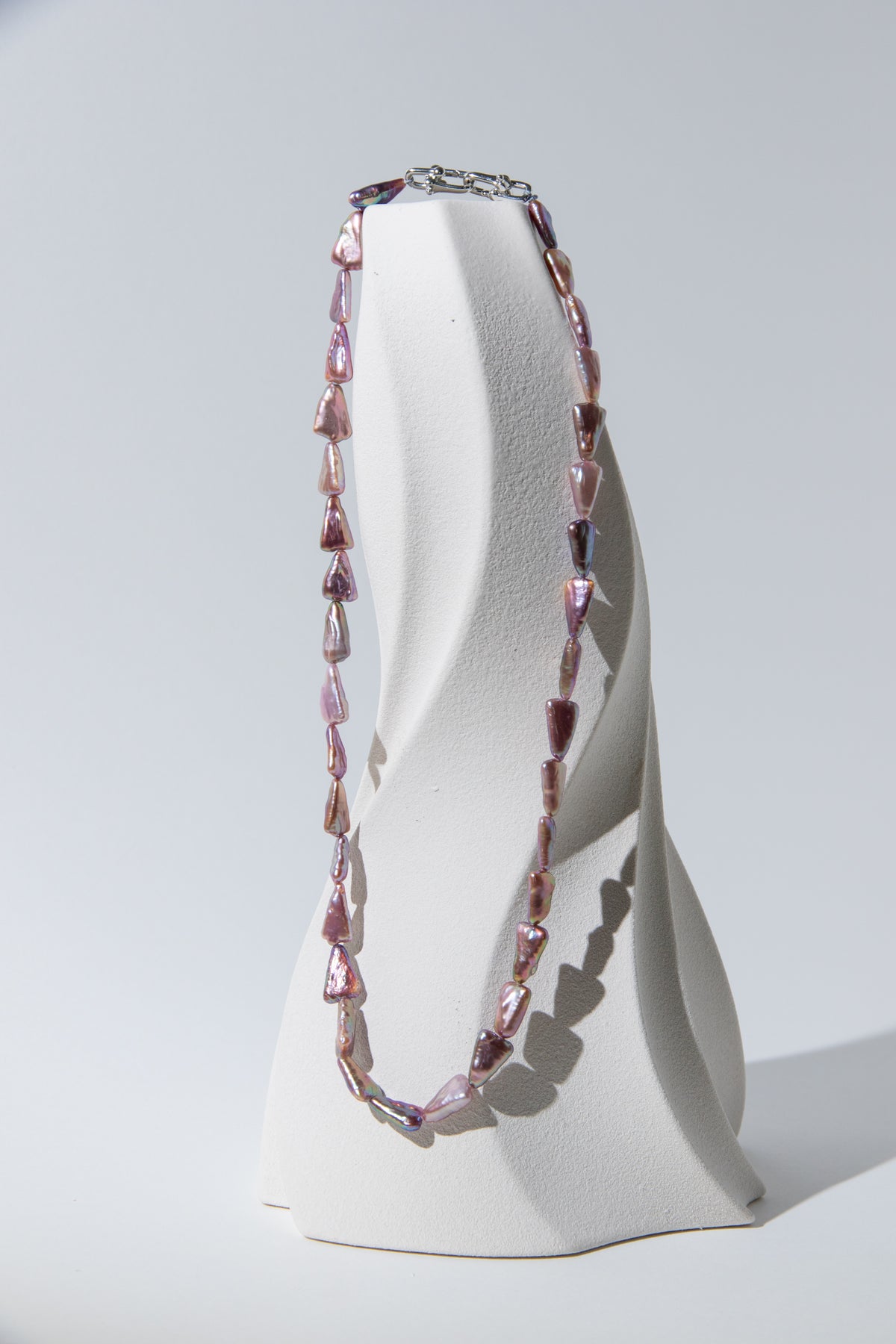 direction necklace-natural purple triangle pearls