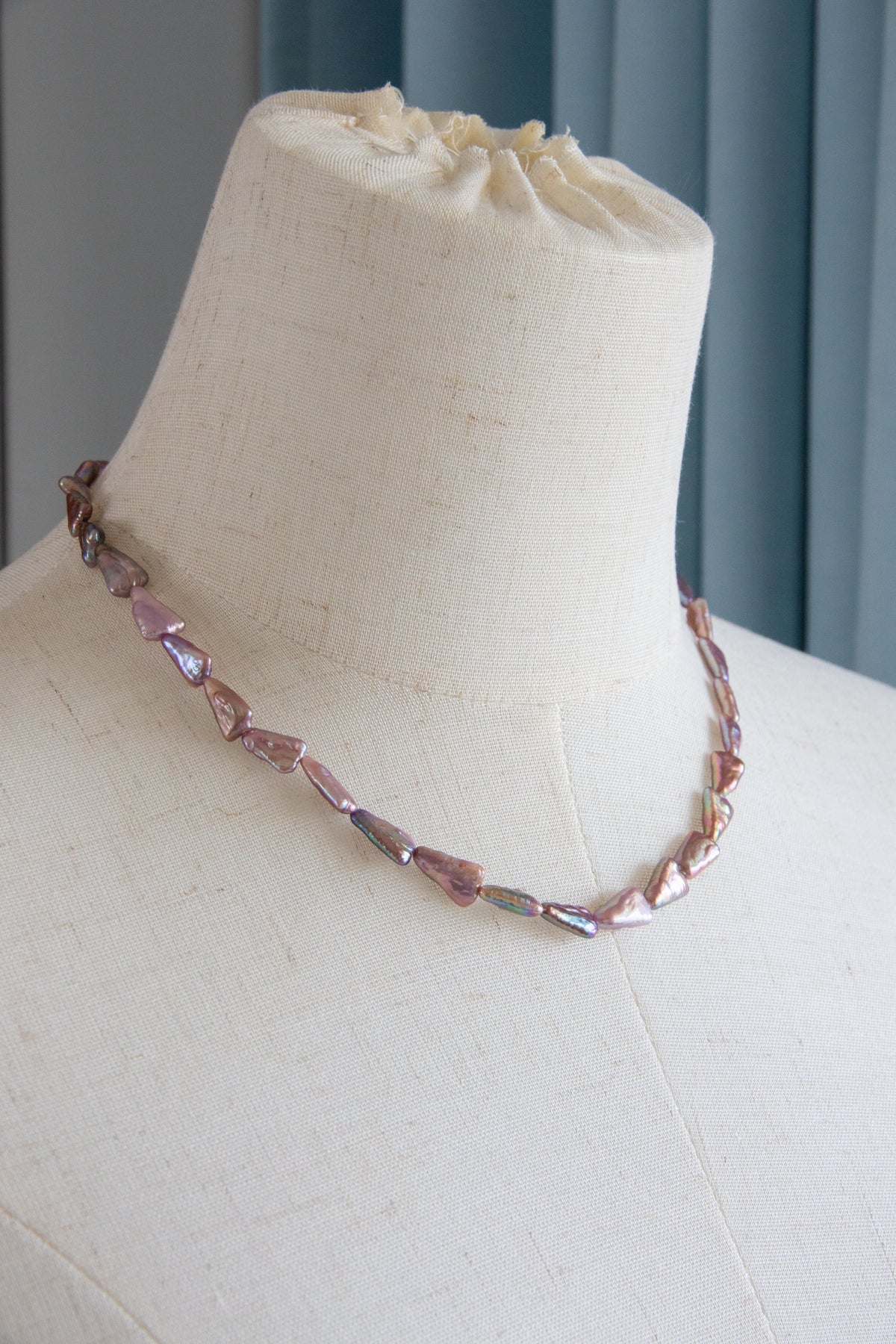 direction necklace-natural purple triangle pearls