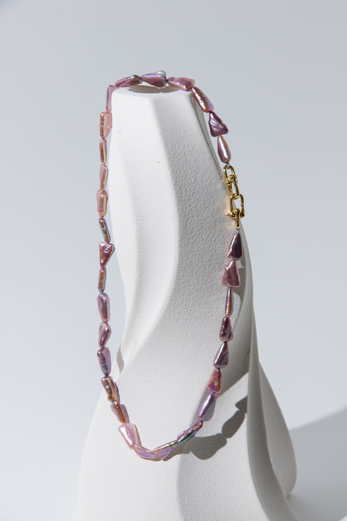 direction necklace-natural purple triangle pearls