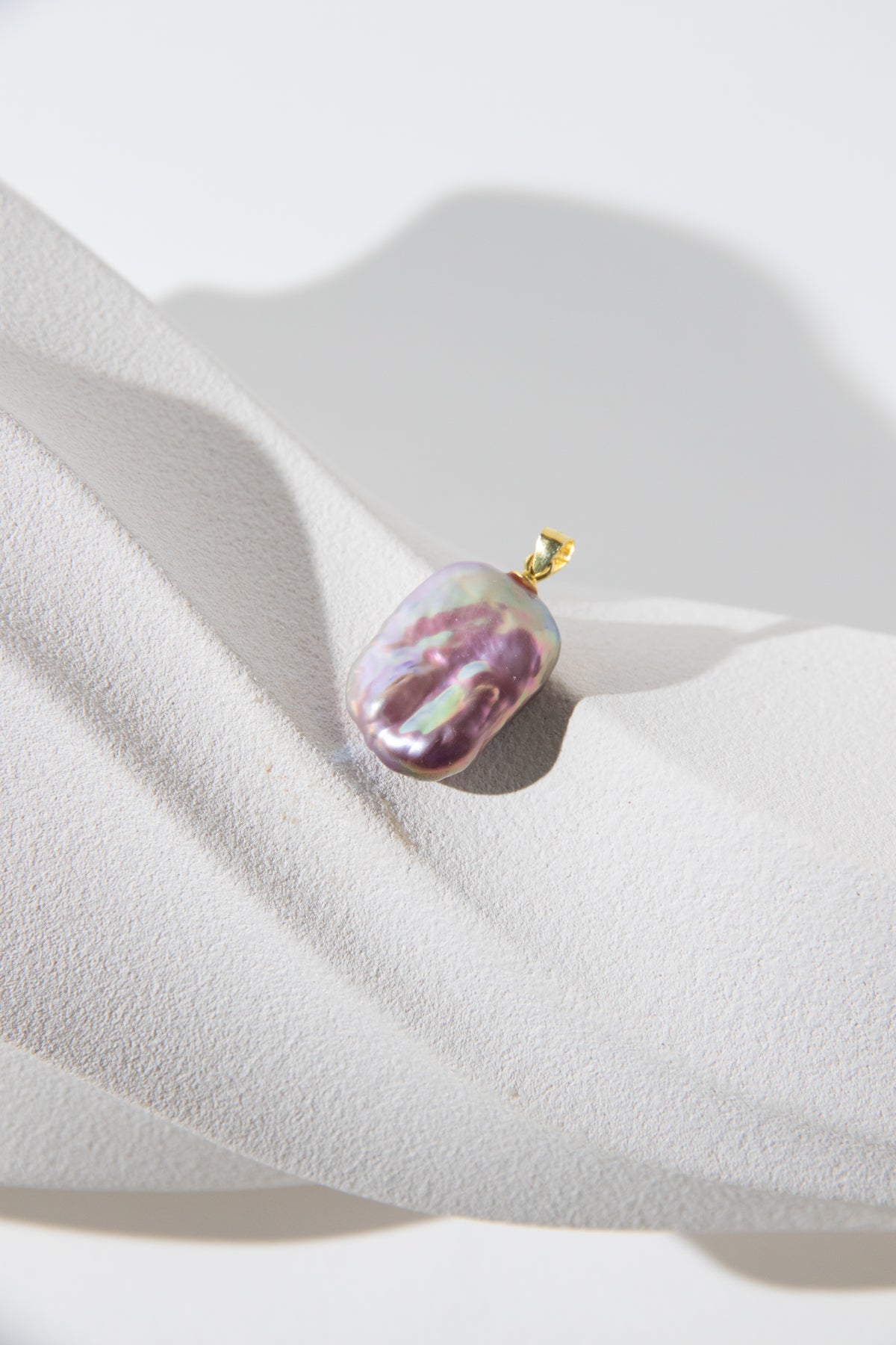 fairy color square pearl necklace-chain included