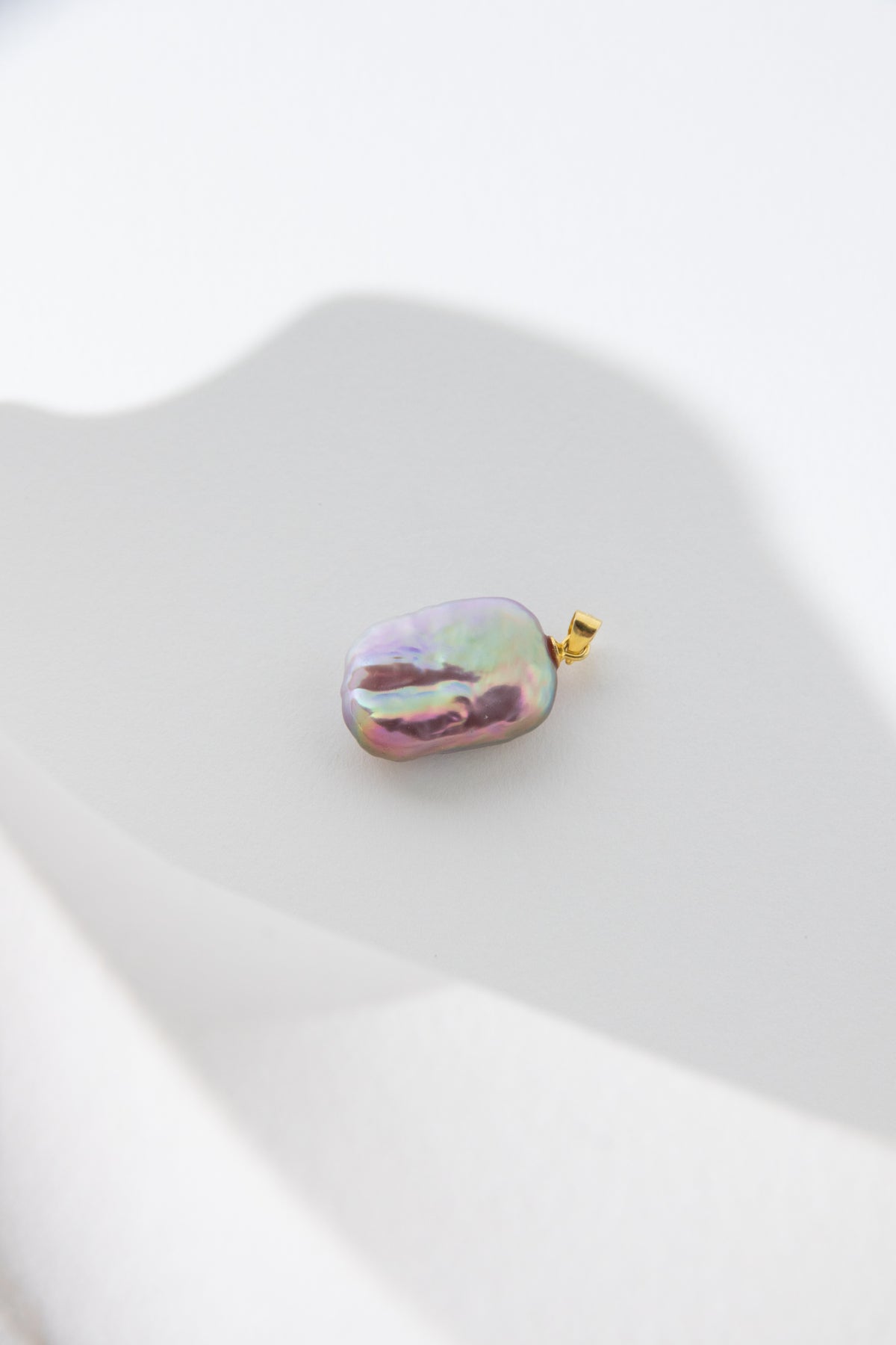 fairy color square pearl necklace-chain included