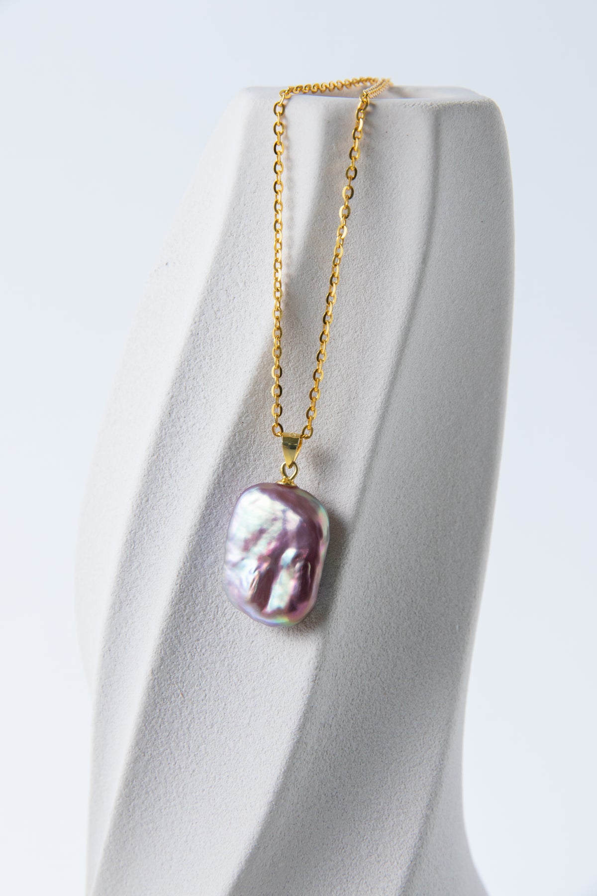 fairy color square pearl necklace-chain included