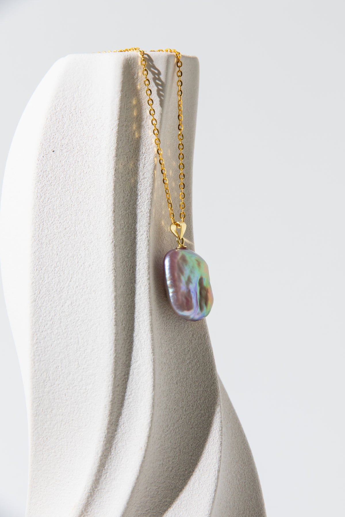 fairy color square pearl necklace-chain included