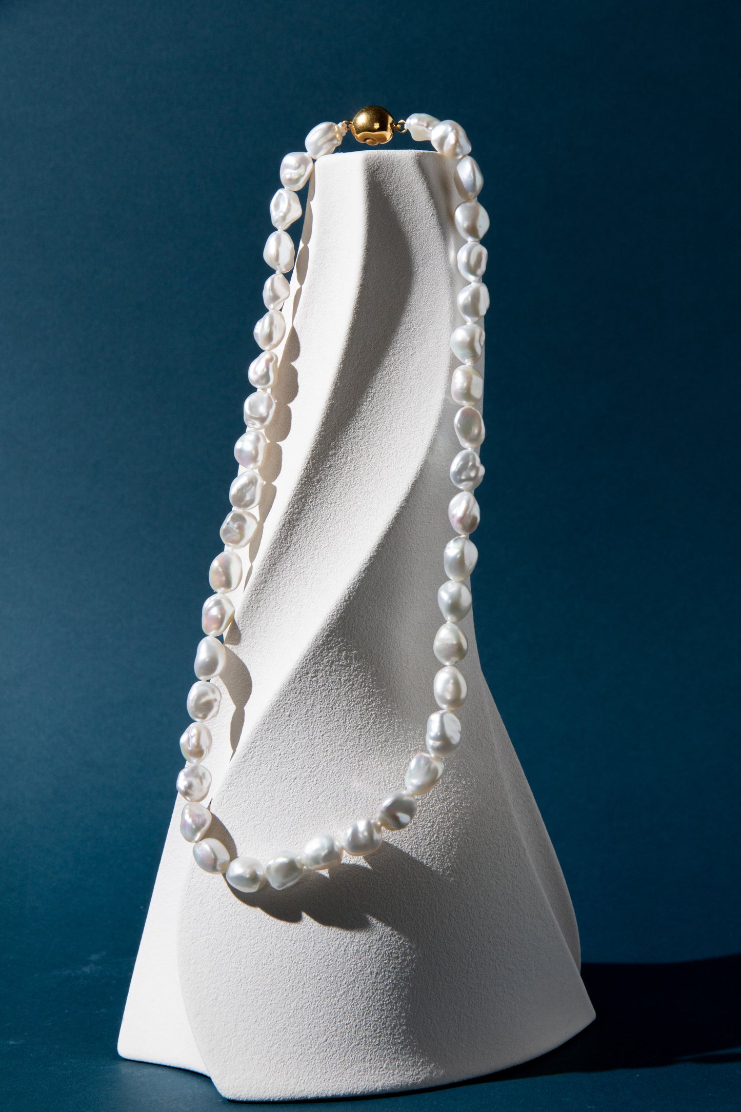 Top excellent standard white flawless re-generated seedless pearl necklace -SNOW SILVER