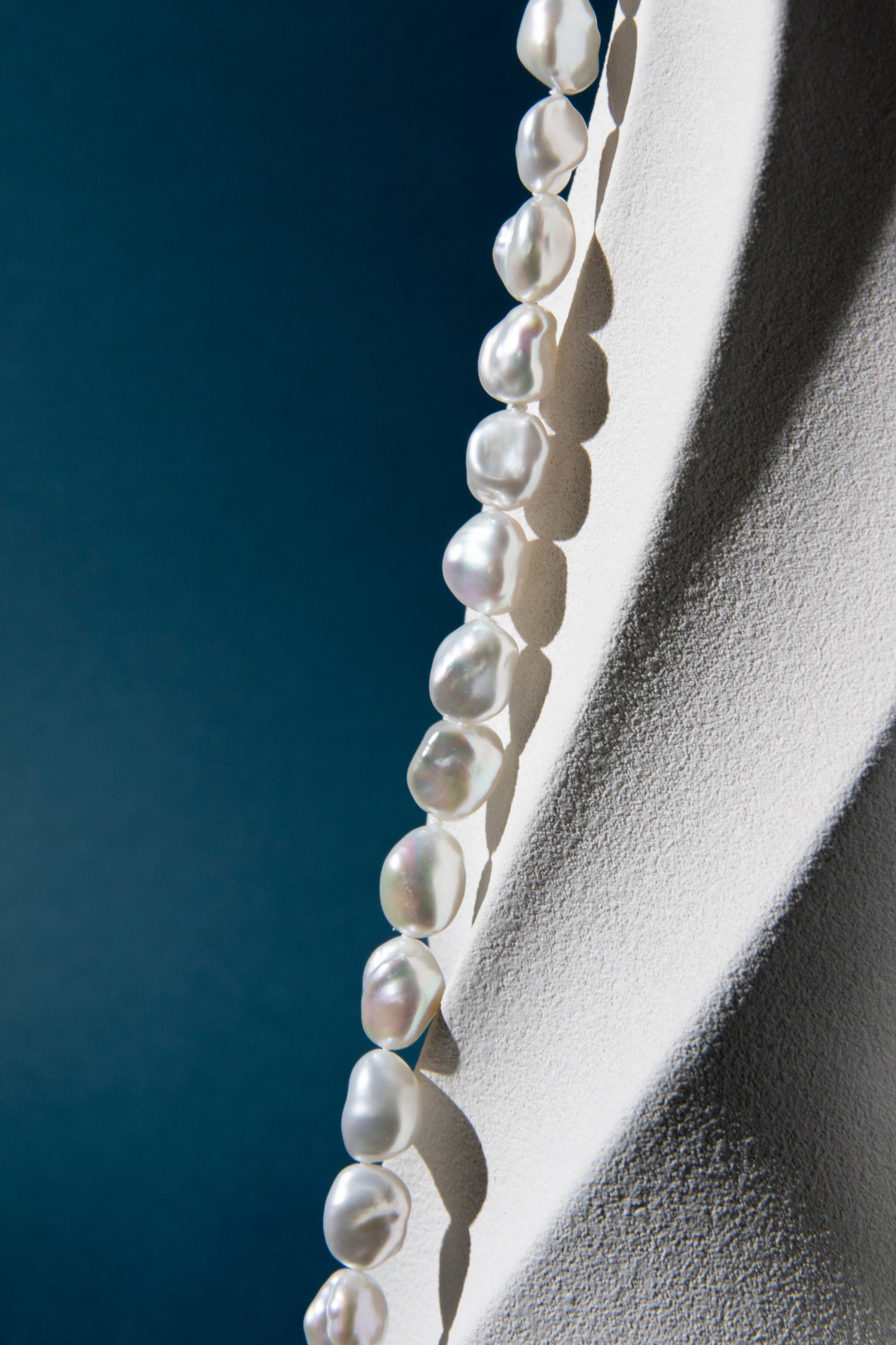 Top excellent standard white flawless re-generated seedless pearl necklace -SNOW SILVER