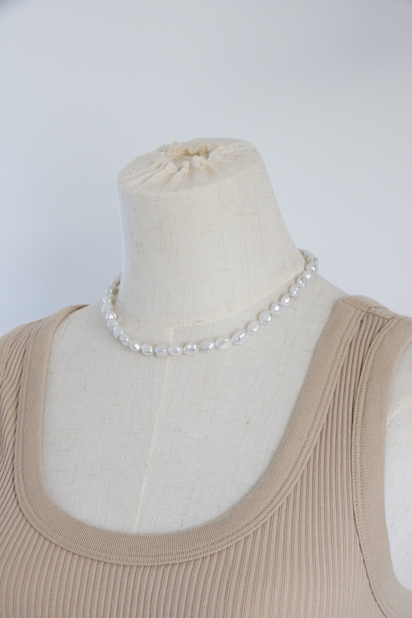 Top excellent standard white flawless re-generated seedless pearl necklace -SNOW SILVER