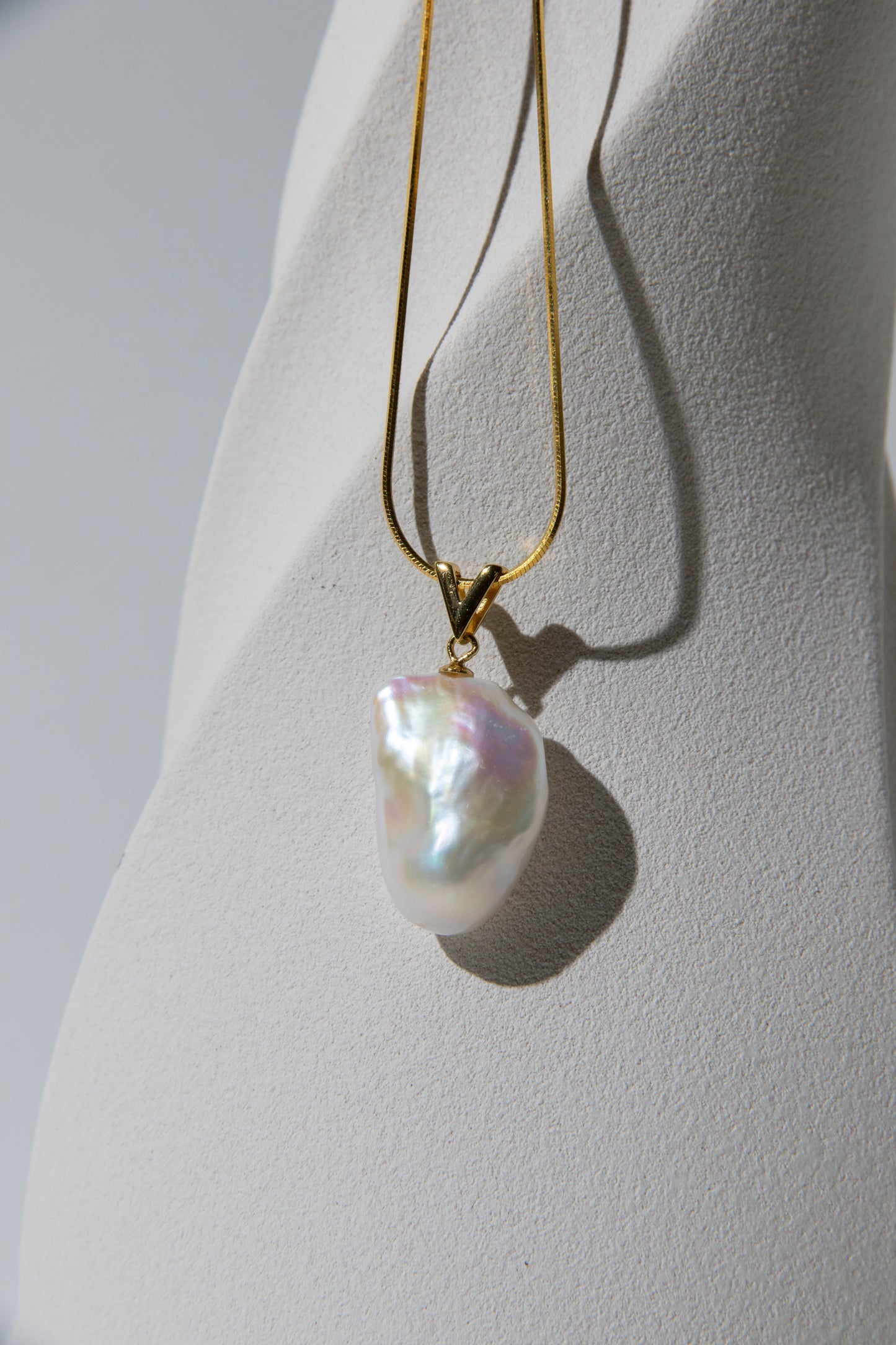 Top excellent level shiny standard white medium sized baroque pearl necklace-Nr.4