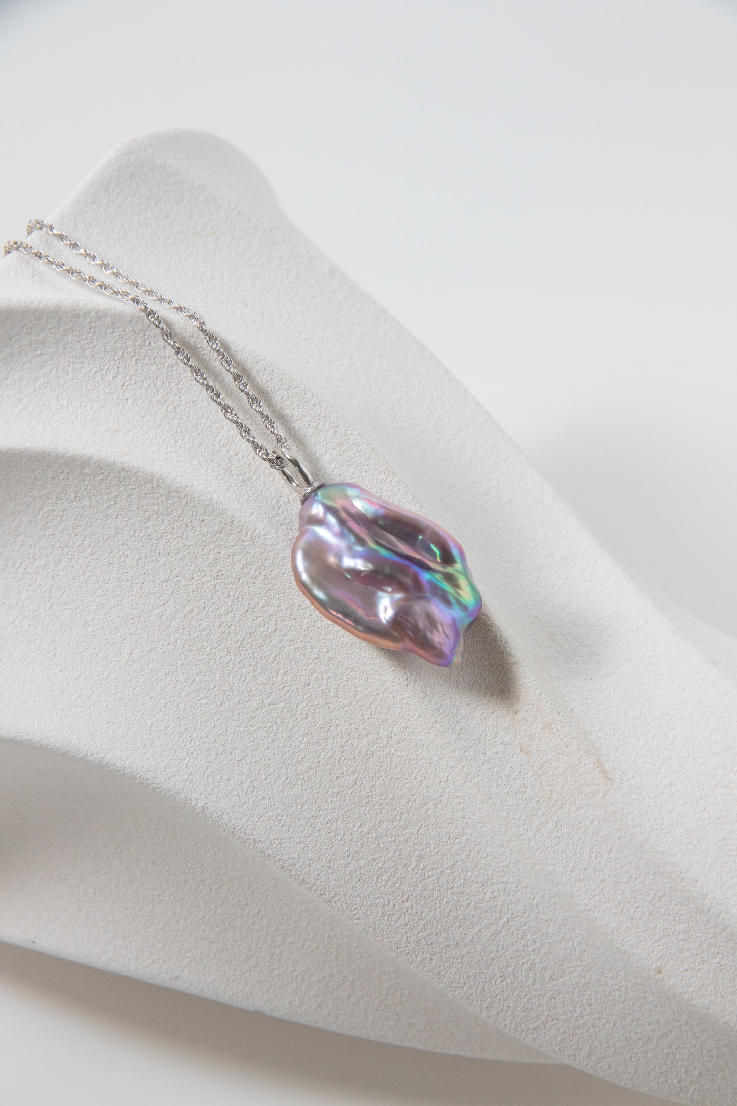 Top excellent level seedless baroque pearl necklace-DREAMY blue