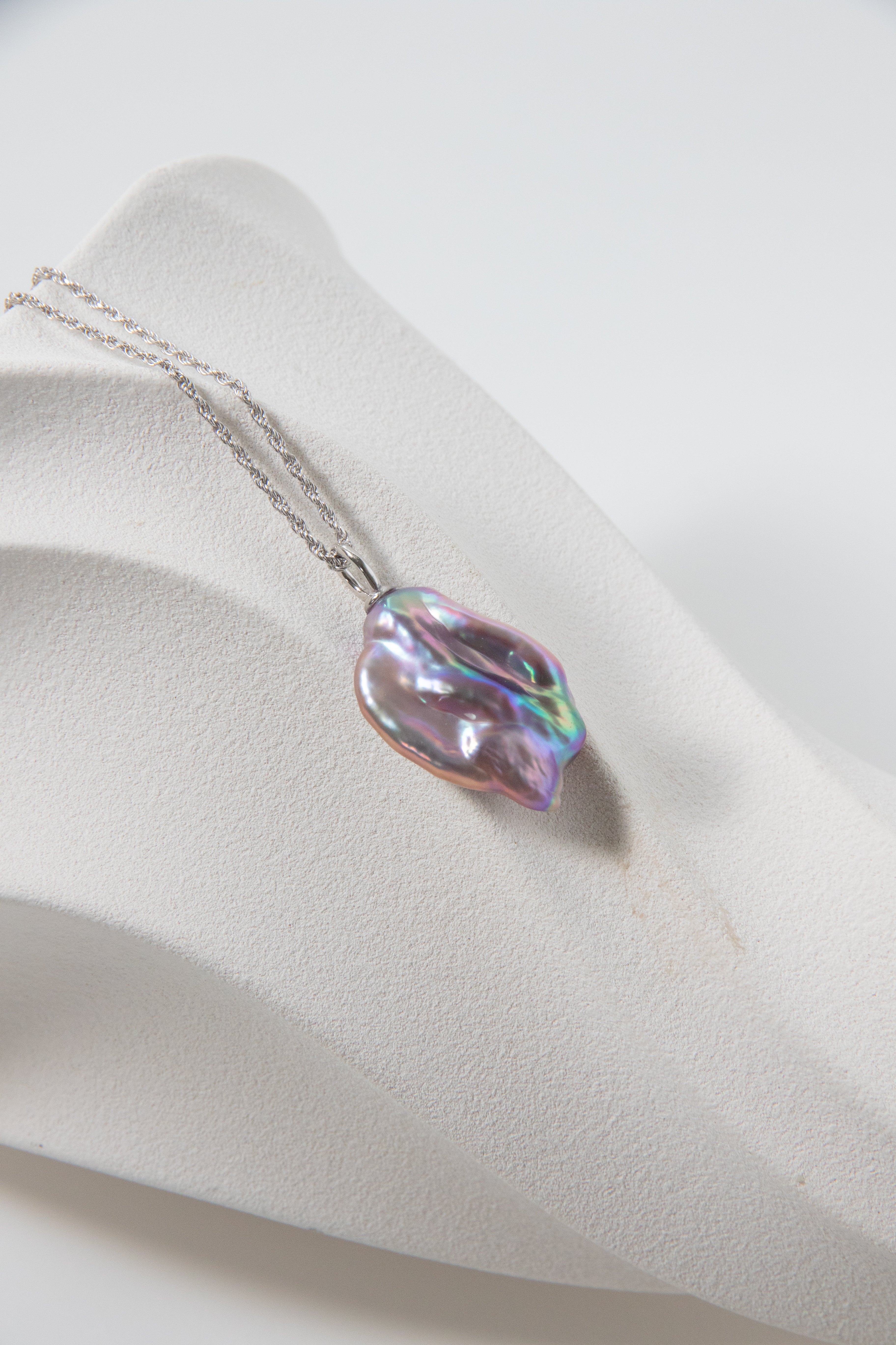 Top excellent level seedless baroque pearl necklace-DREAMY blue