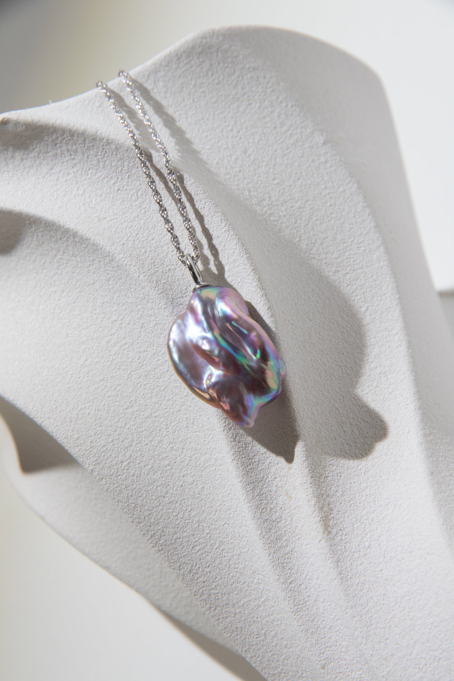 Top excellent level seedless baroque pearl necklace-DREAMY blue