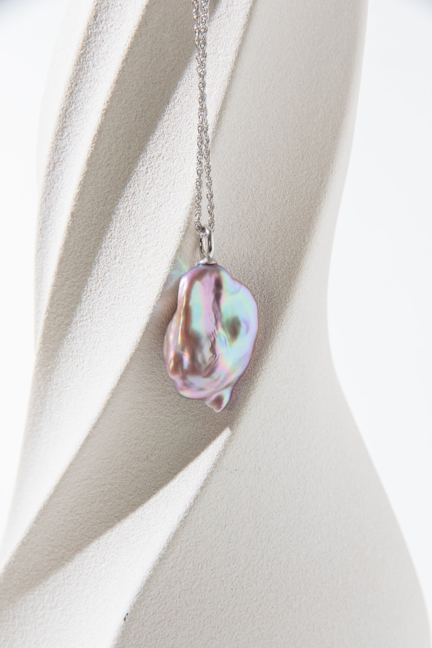 Top excellent level seedless baroque pearl necklace-DREAMY blue