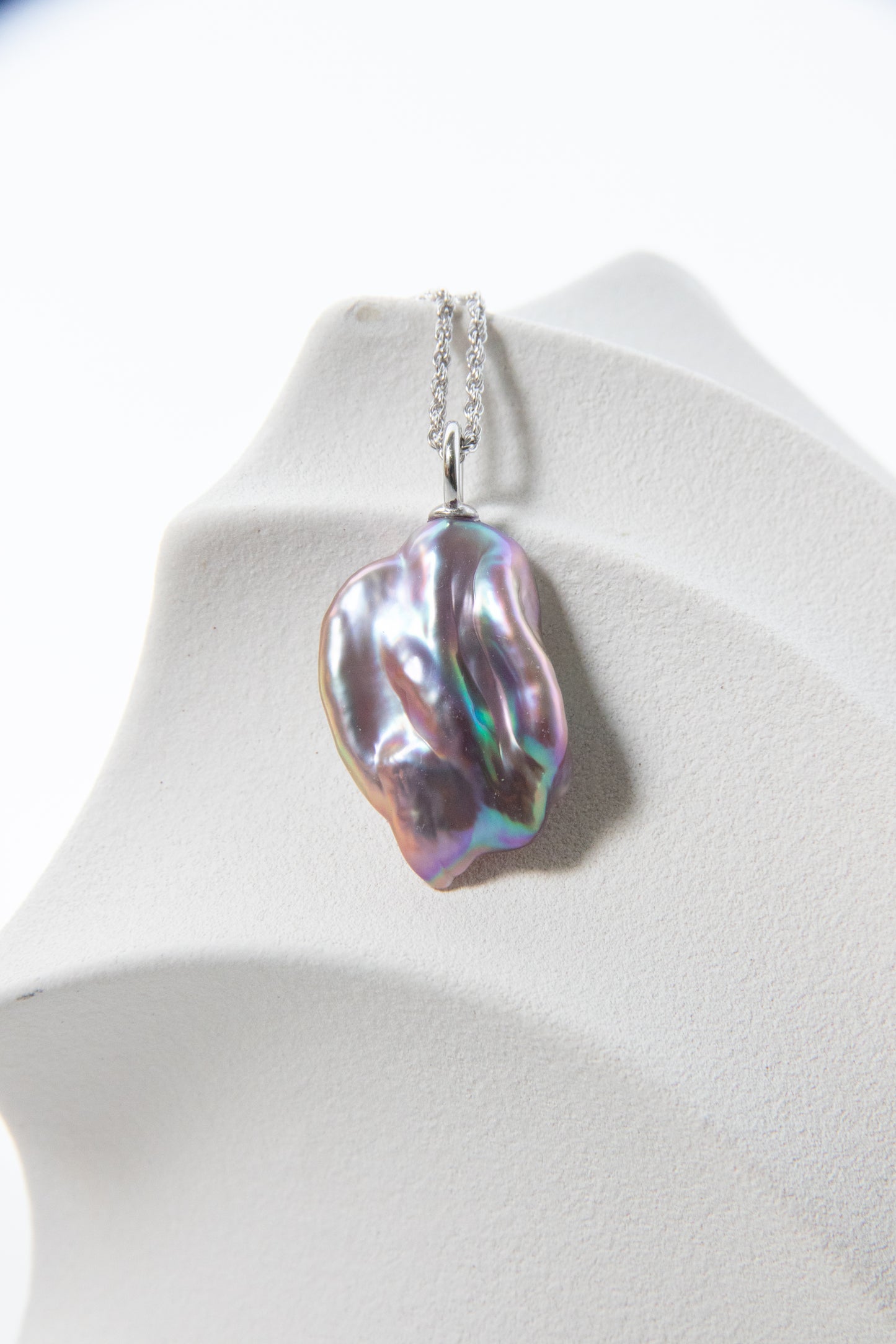 Top excellent level seedless baroque pearl necklace-DREAMY blue