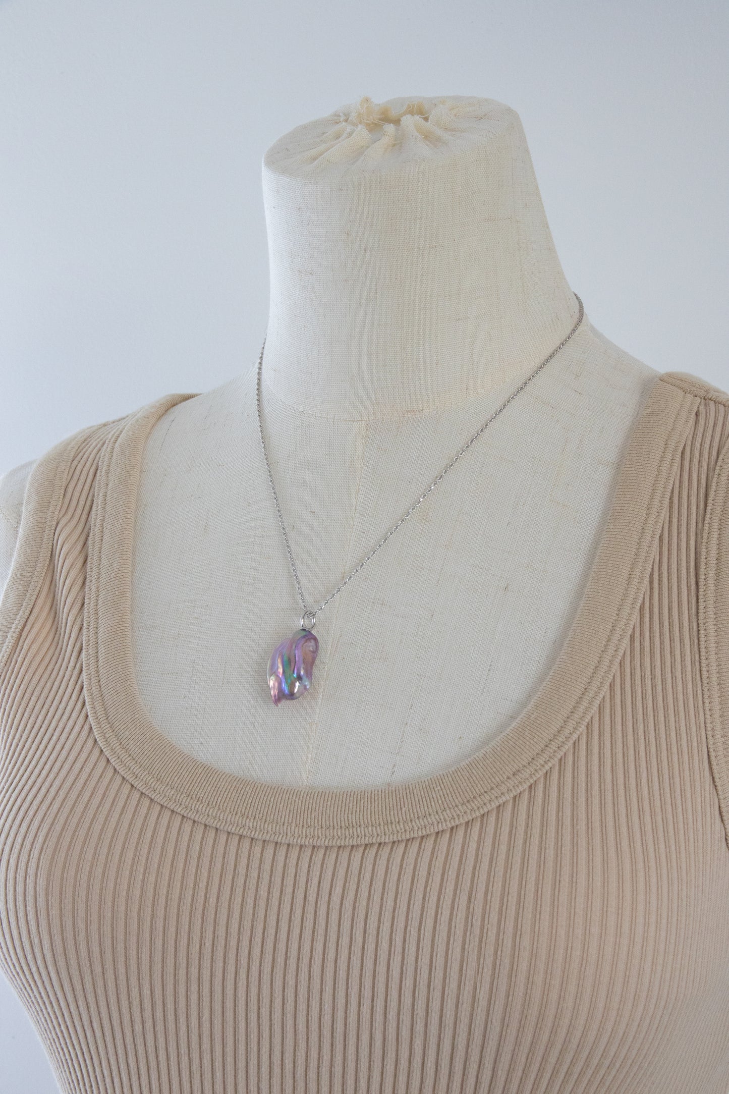 Top excellent level seedless baroque pearl necklace-DREAMY blue