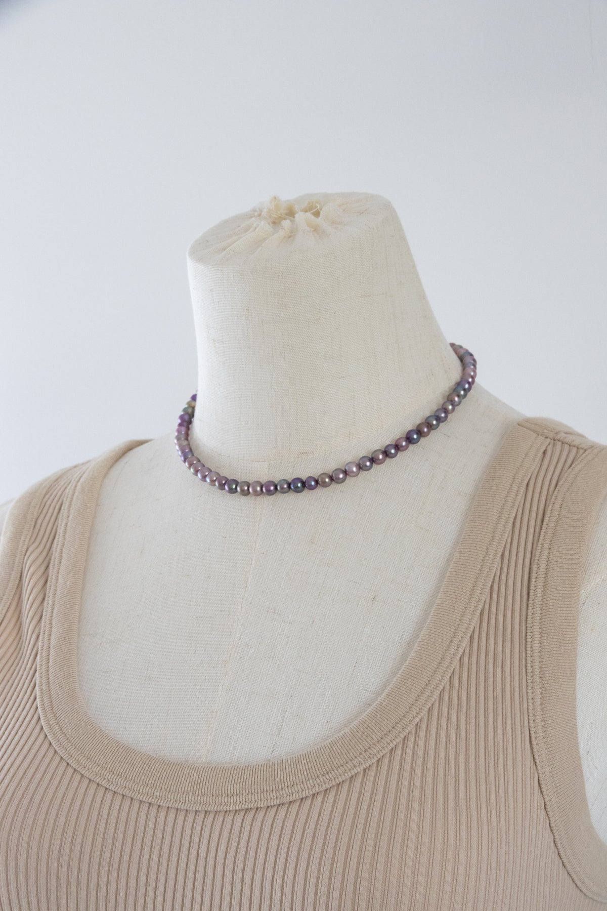 rainbow candy small round pearls necklace