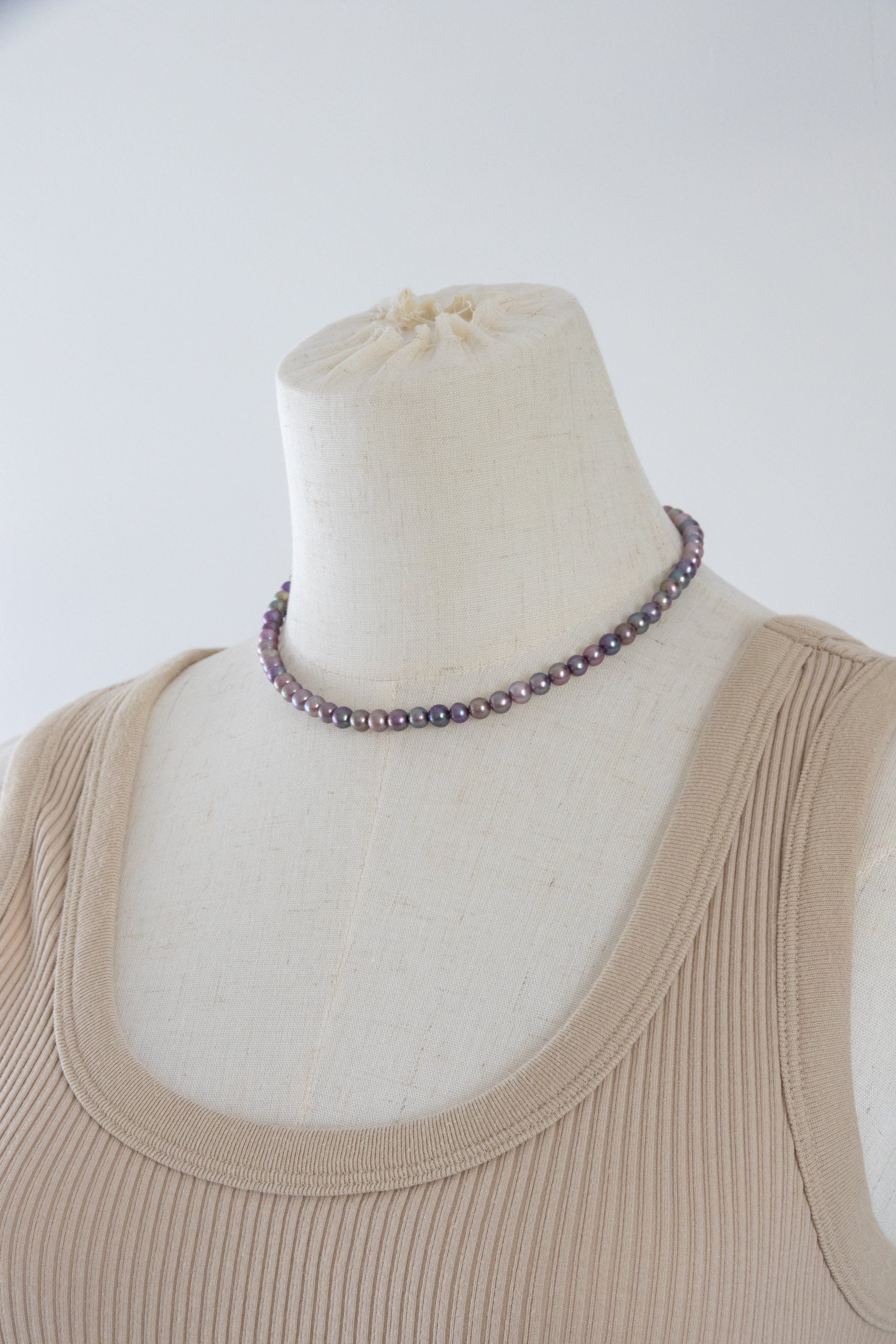rainbow candy small round pearls necklace