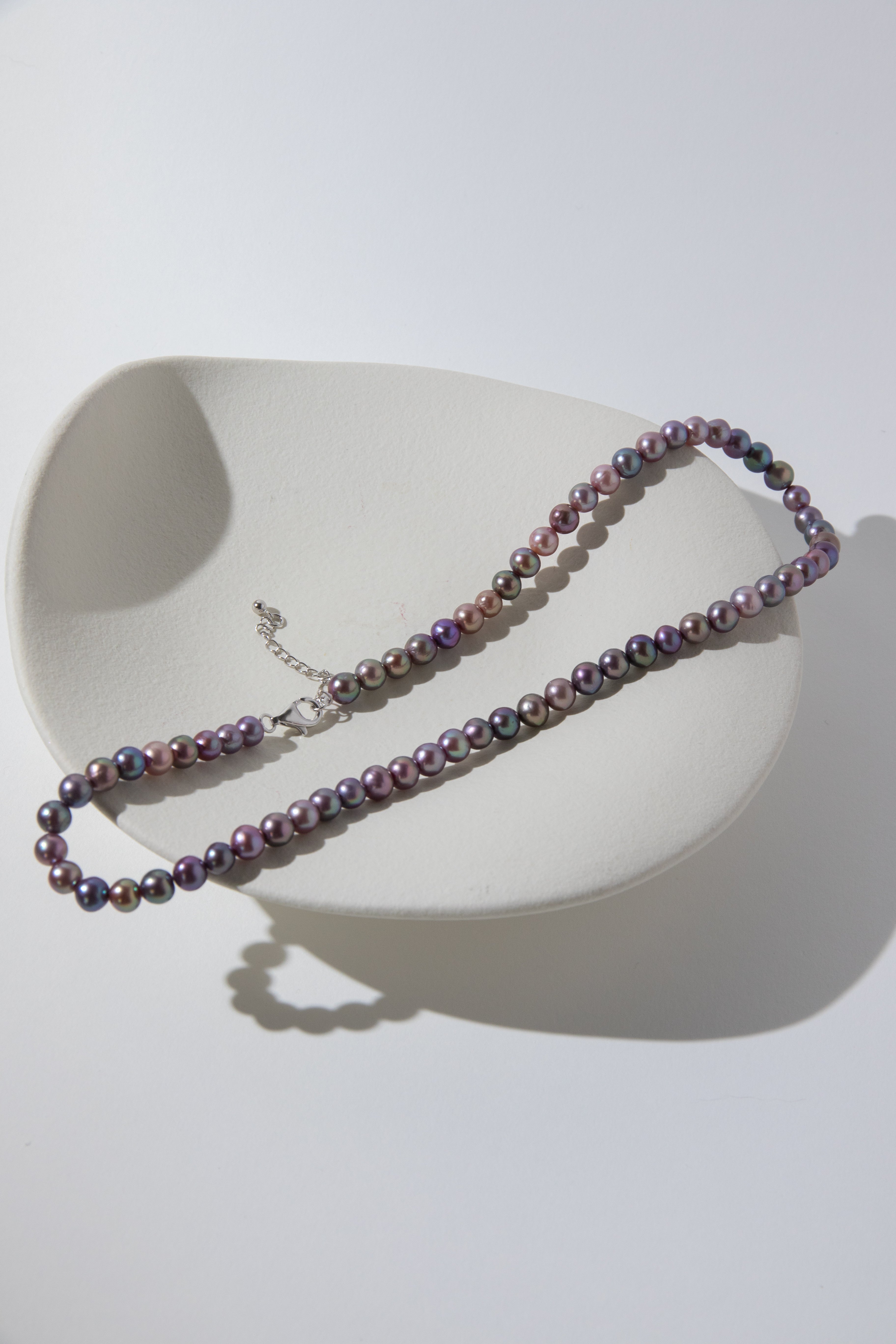 rainbow candy small round pearls necklace