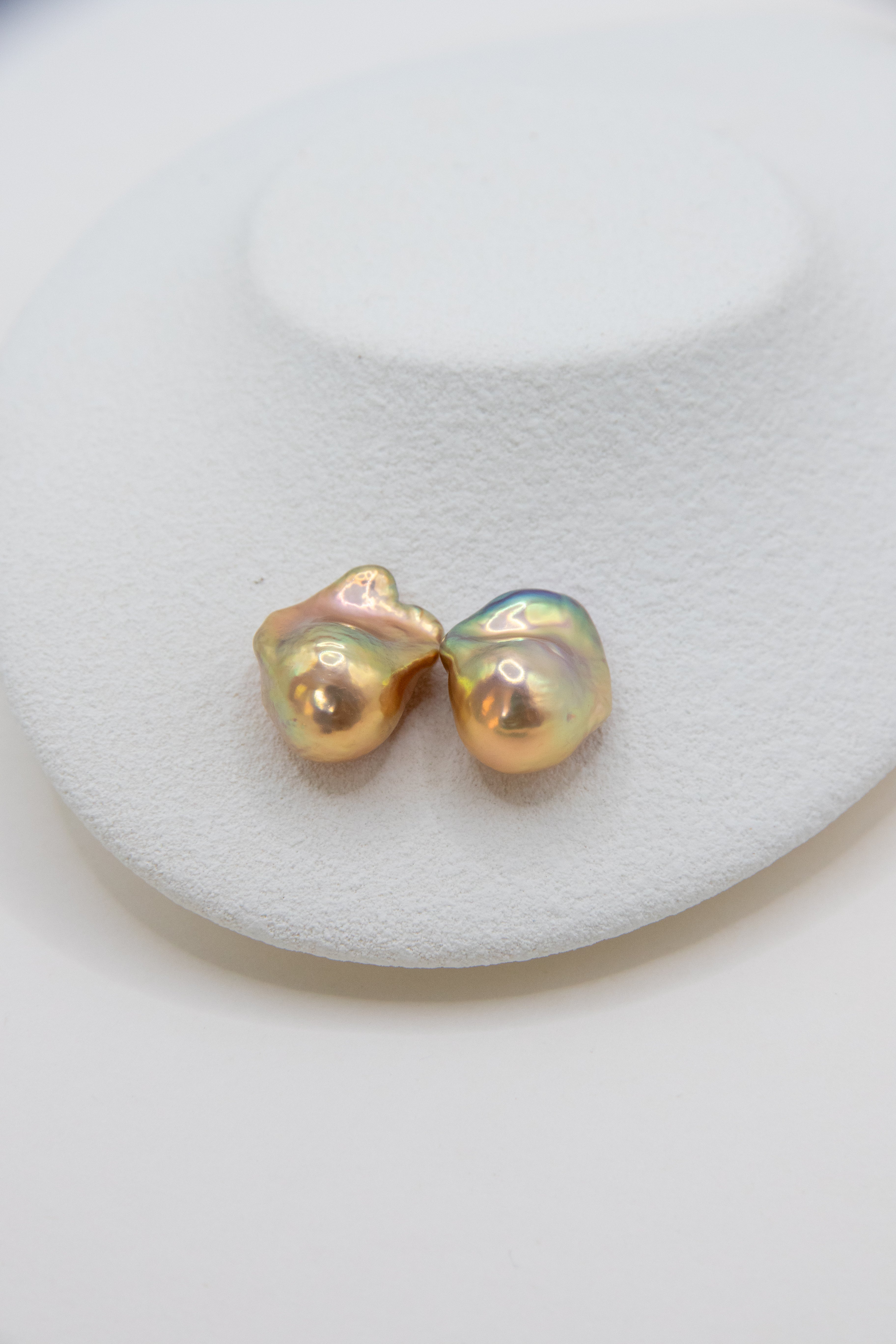 Golden baroque pearls-Nr.3 and Nr.4