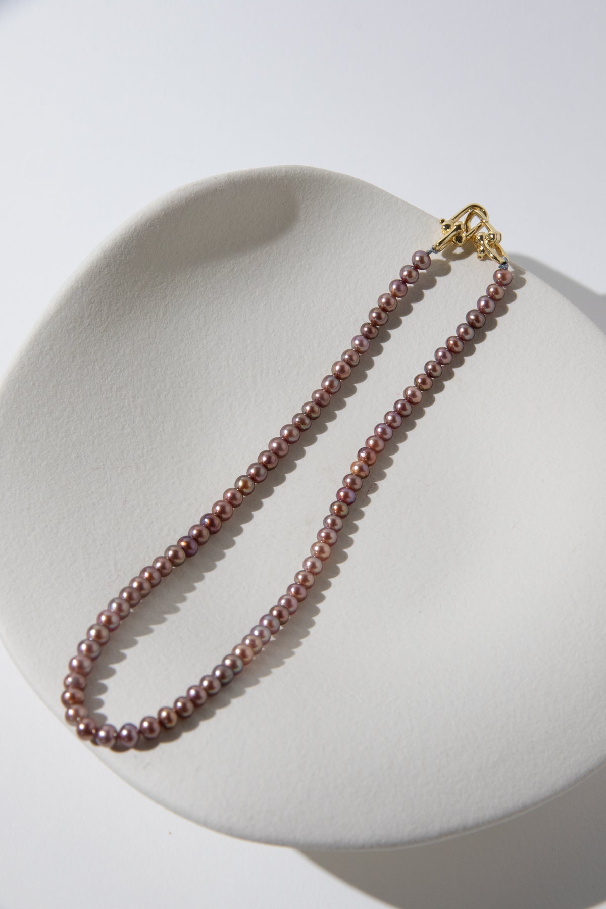 double layered small pearl bracelets-lilac and brown.