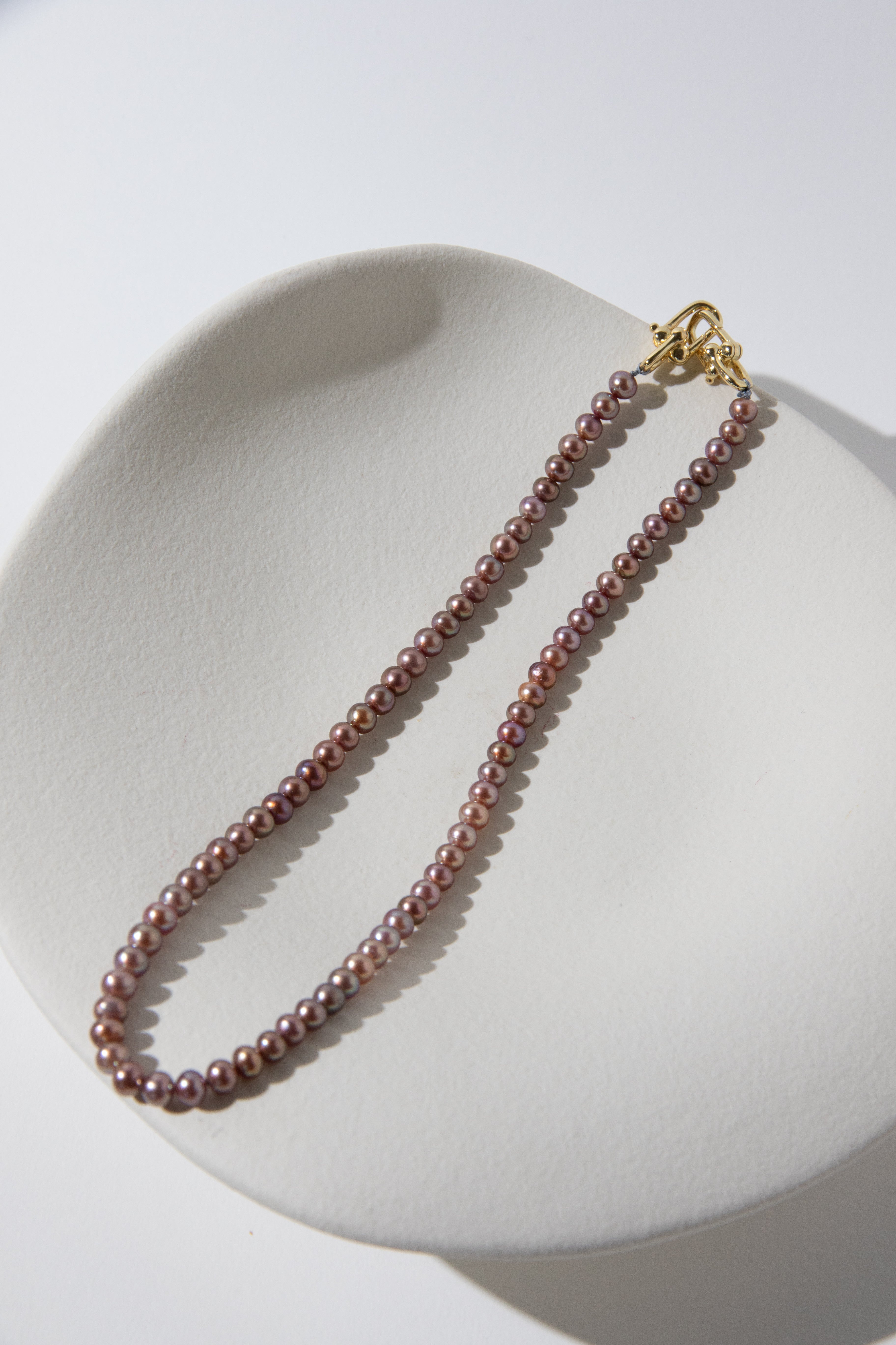 double layered small pearl bracelets-lilac and brown.