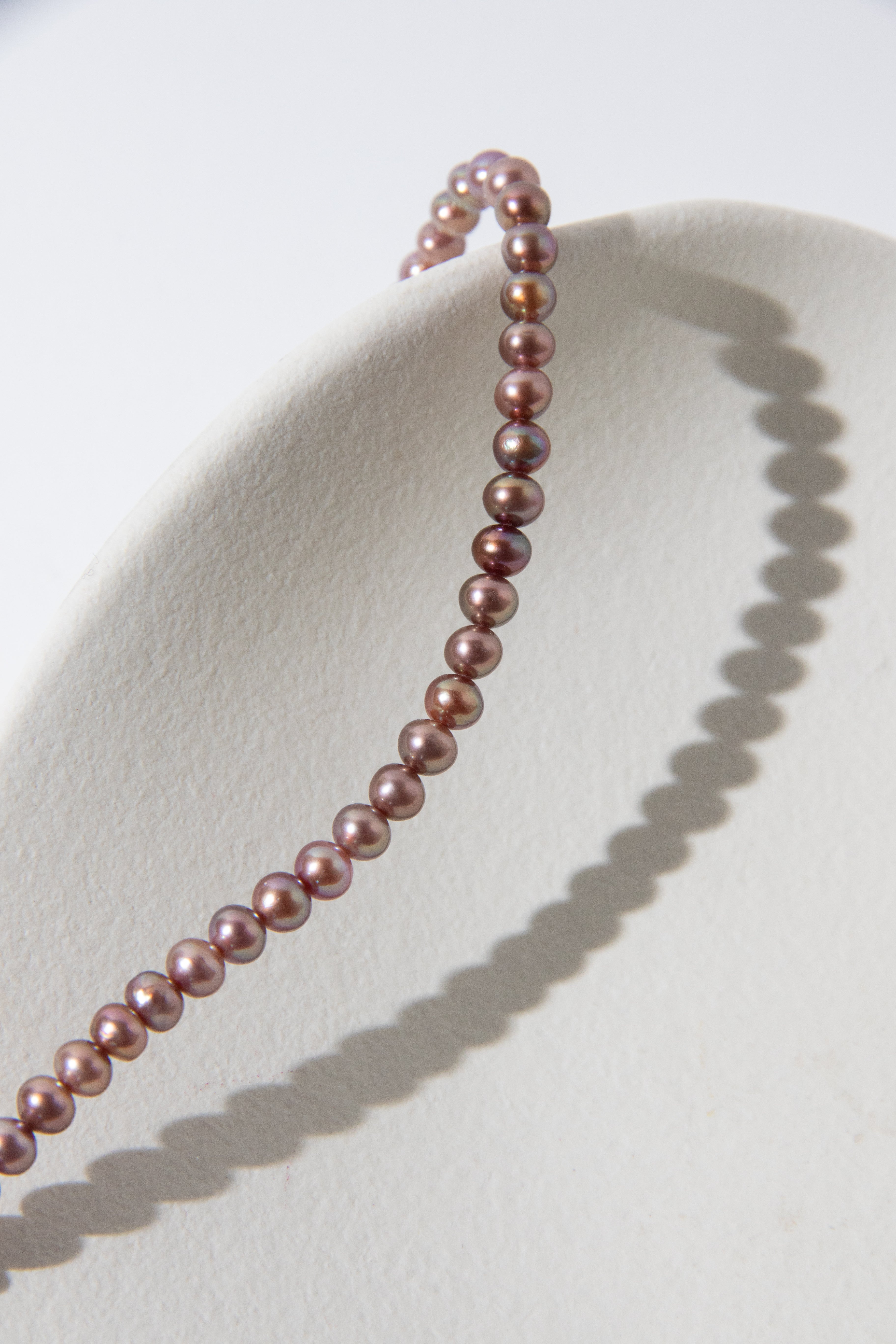 double layered small pearl bracelets-lilac and brown.