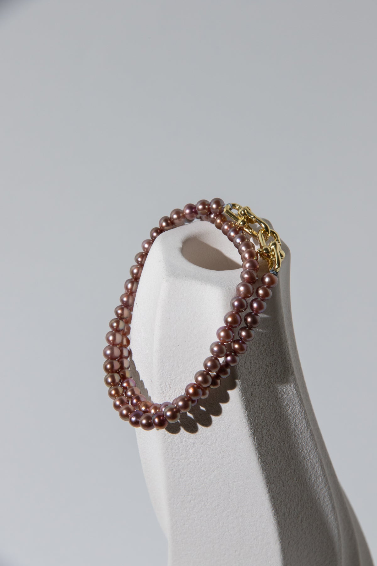 double layered small pearl bracelets-lilac and brown.