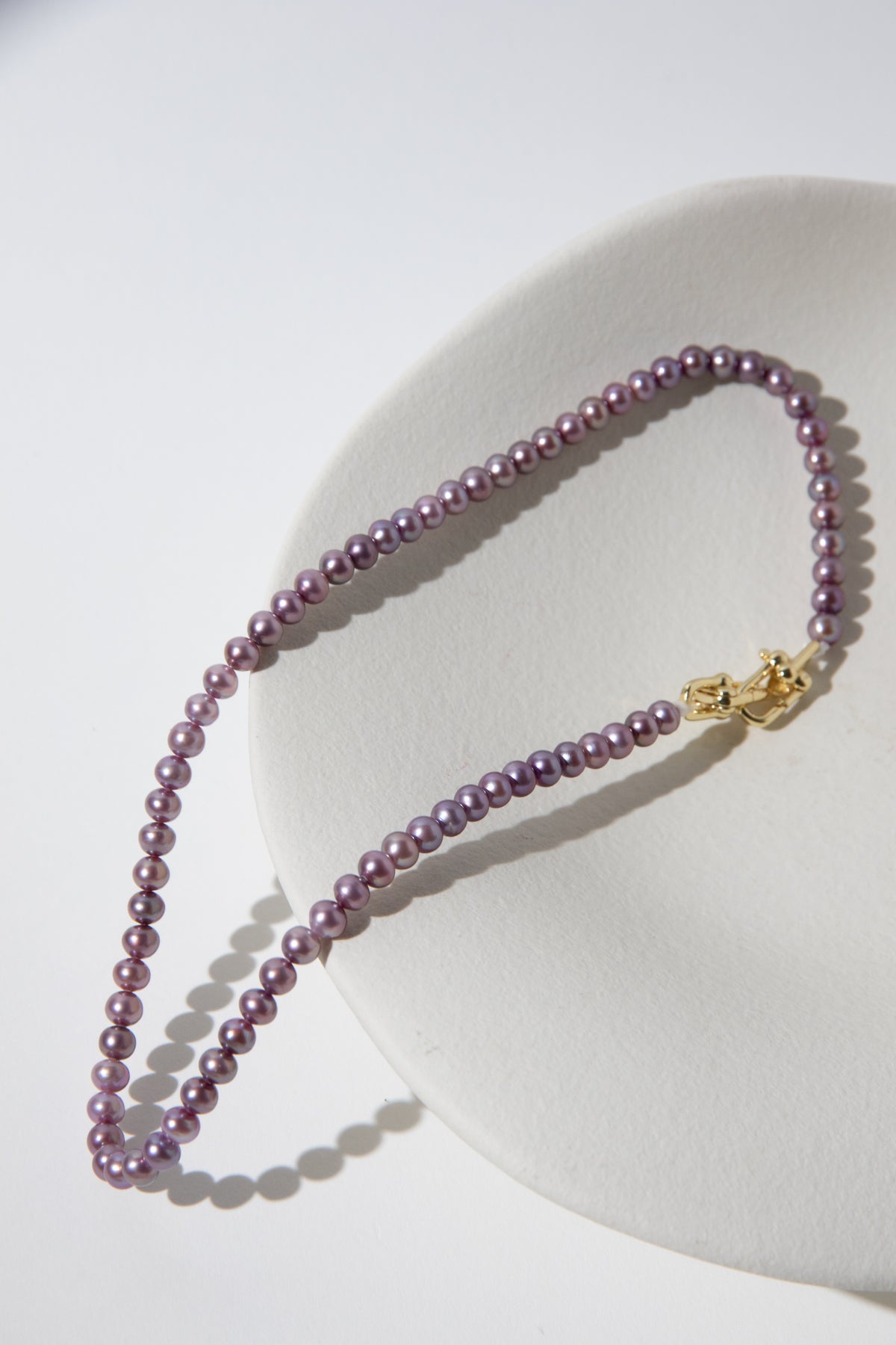 double layered small pearl bracelets-lilac and brown.