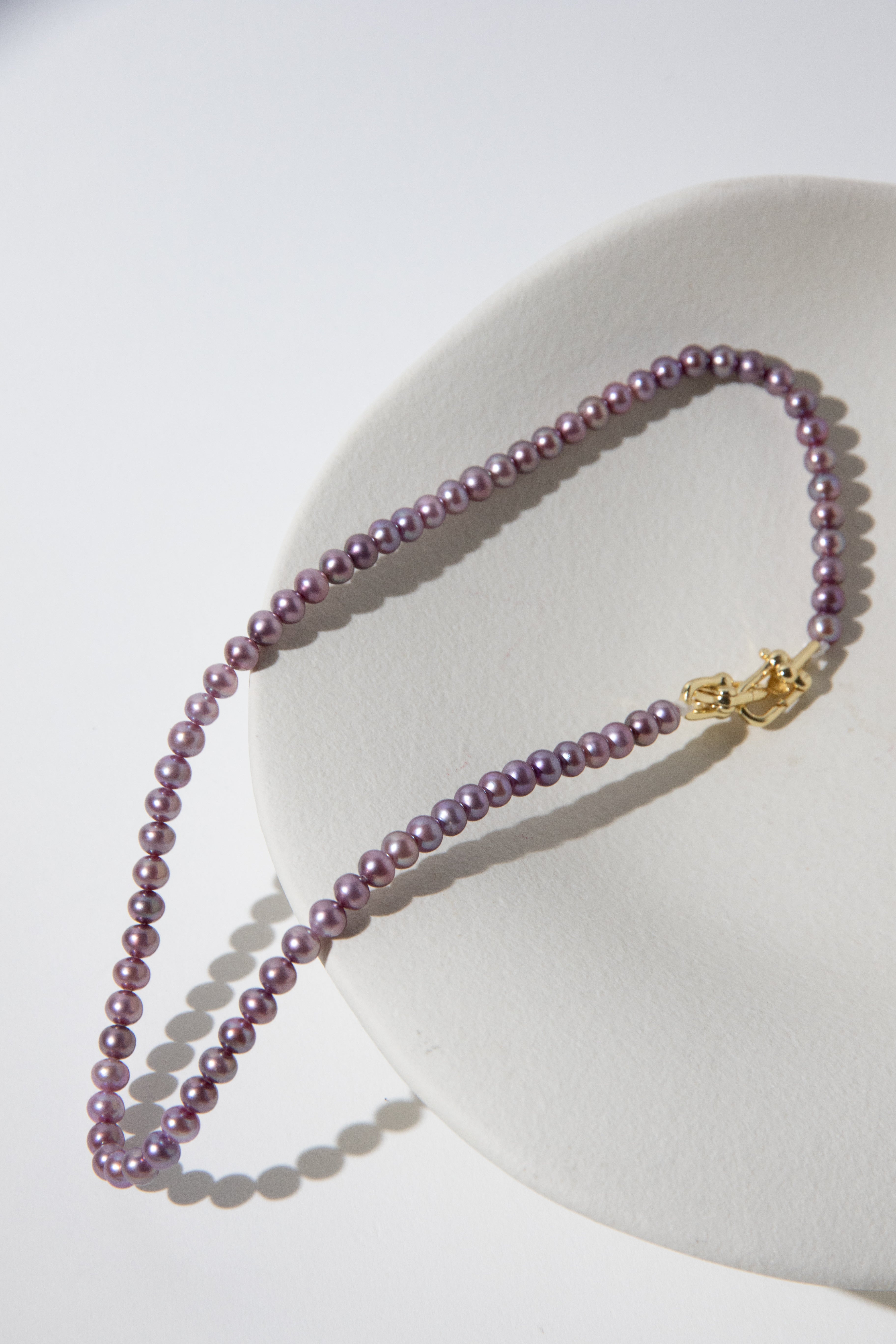 double layered small pearl bracelets-lilac and brown.
