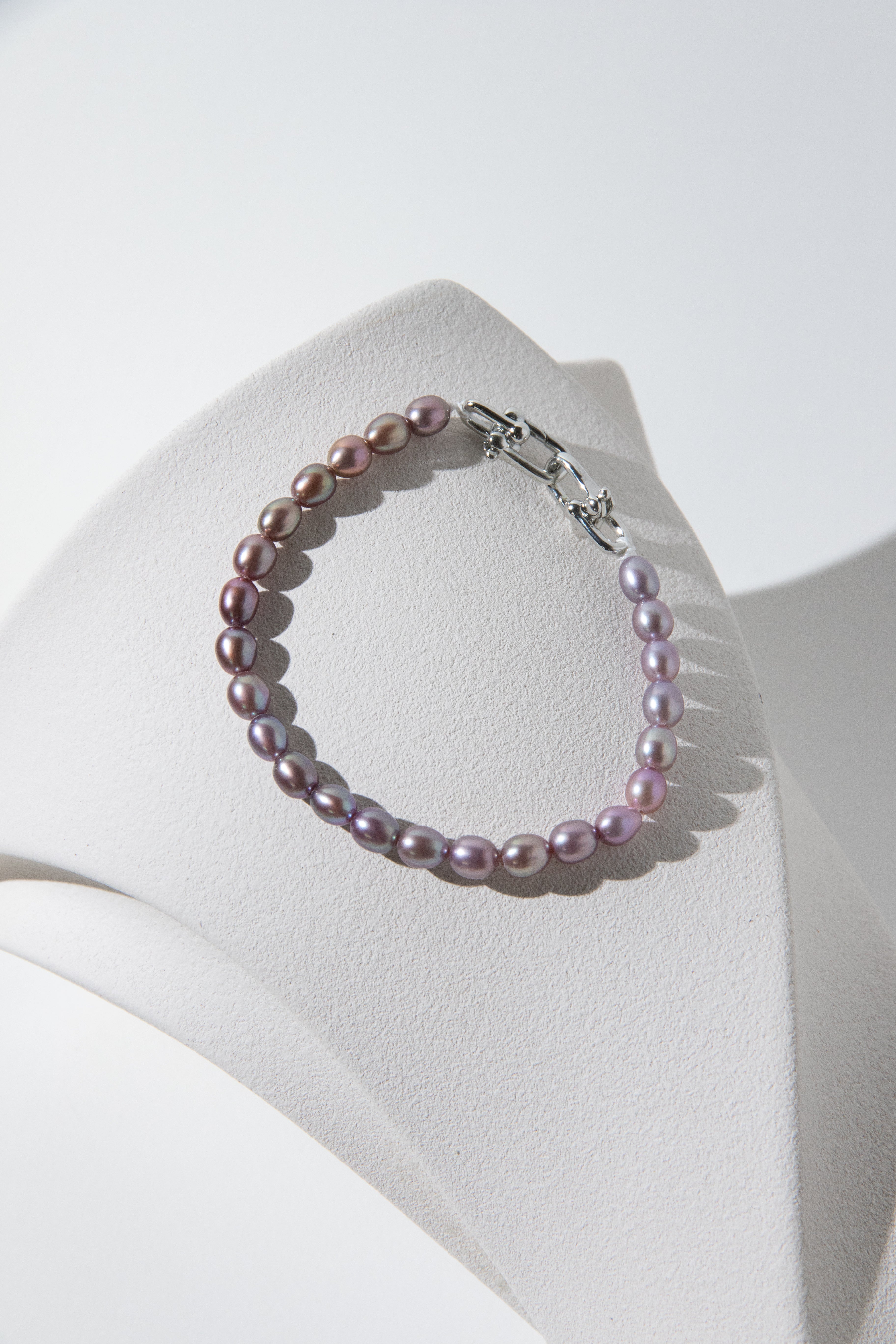 rice pearl bracelets-candy or lilac?
