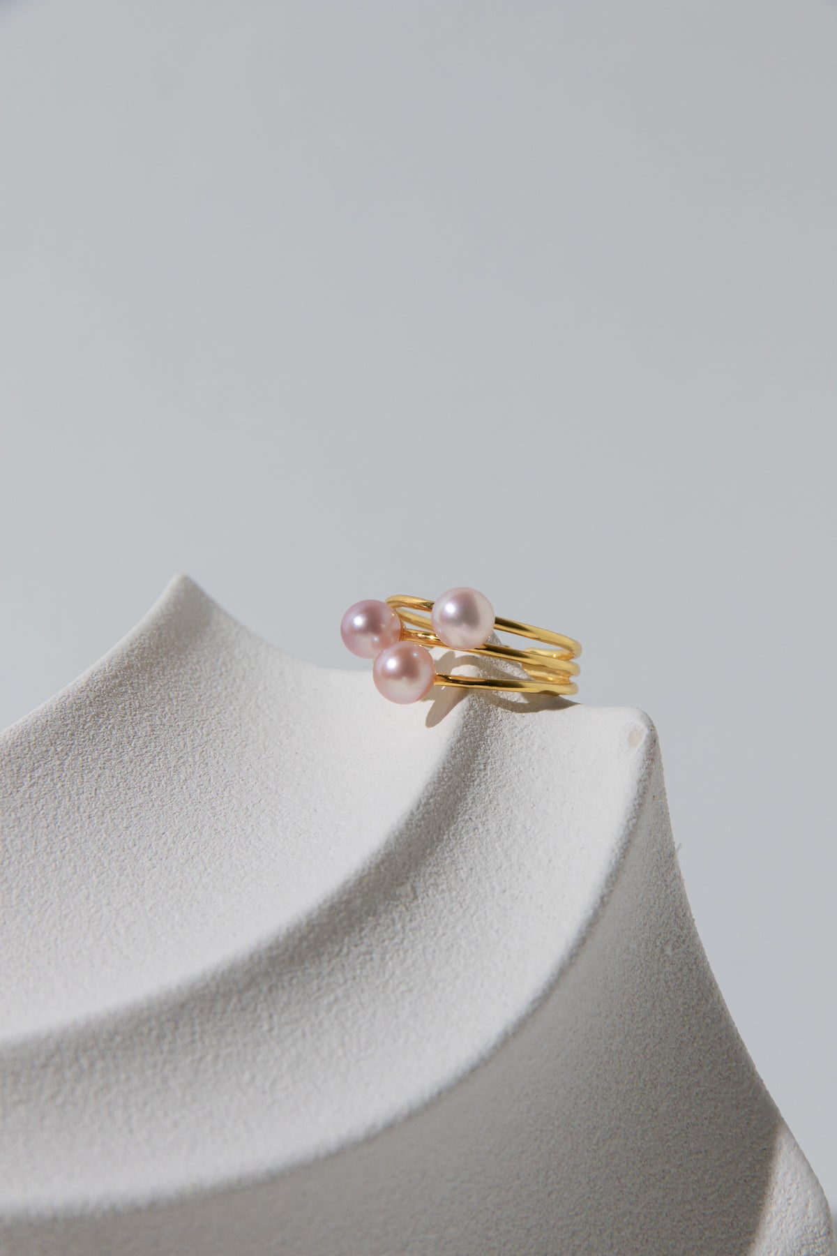 Triple pearls ring-spring special collections.