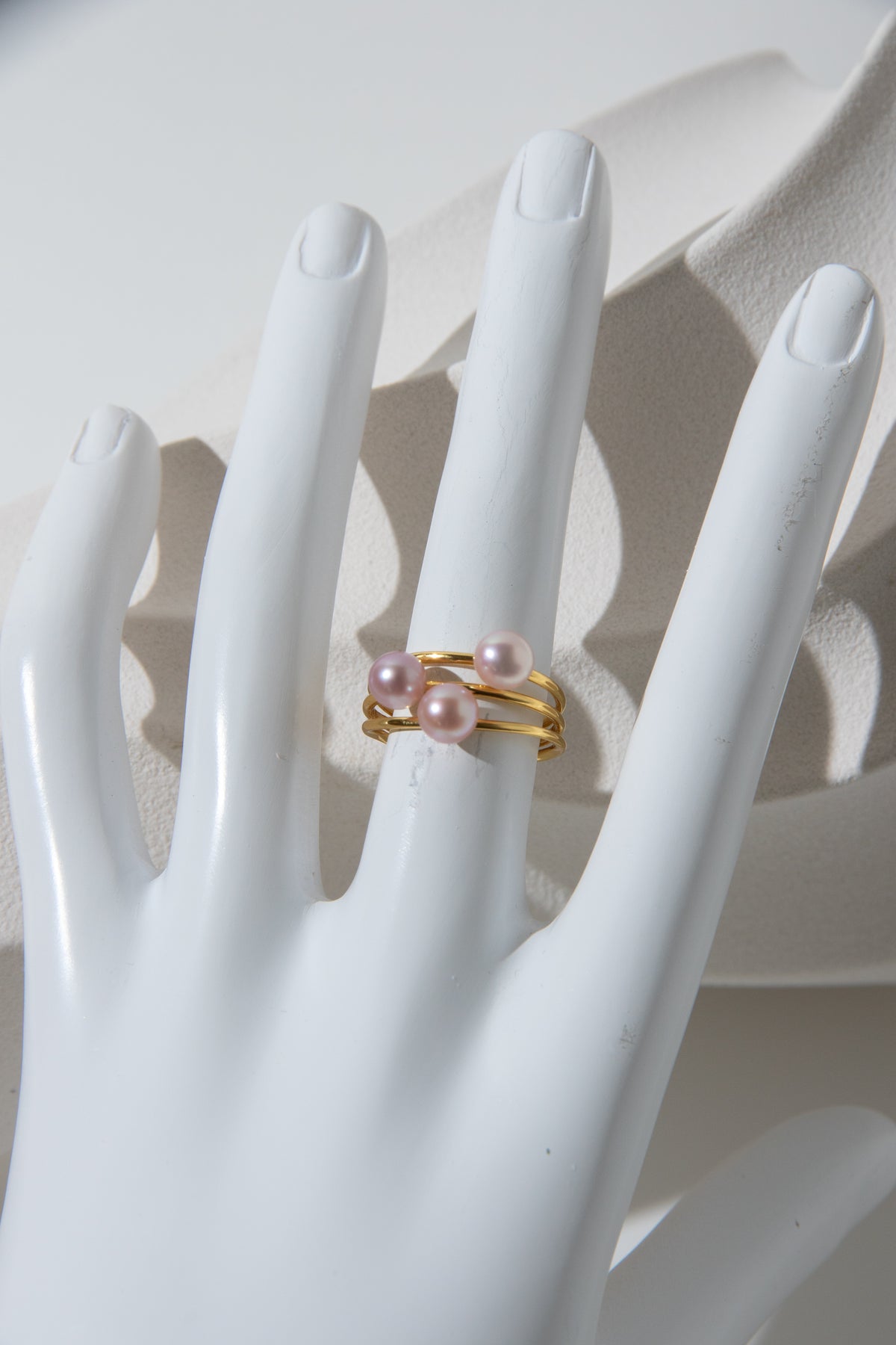 Triple pearls ring-spring special collections.