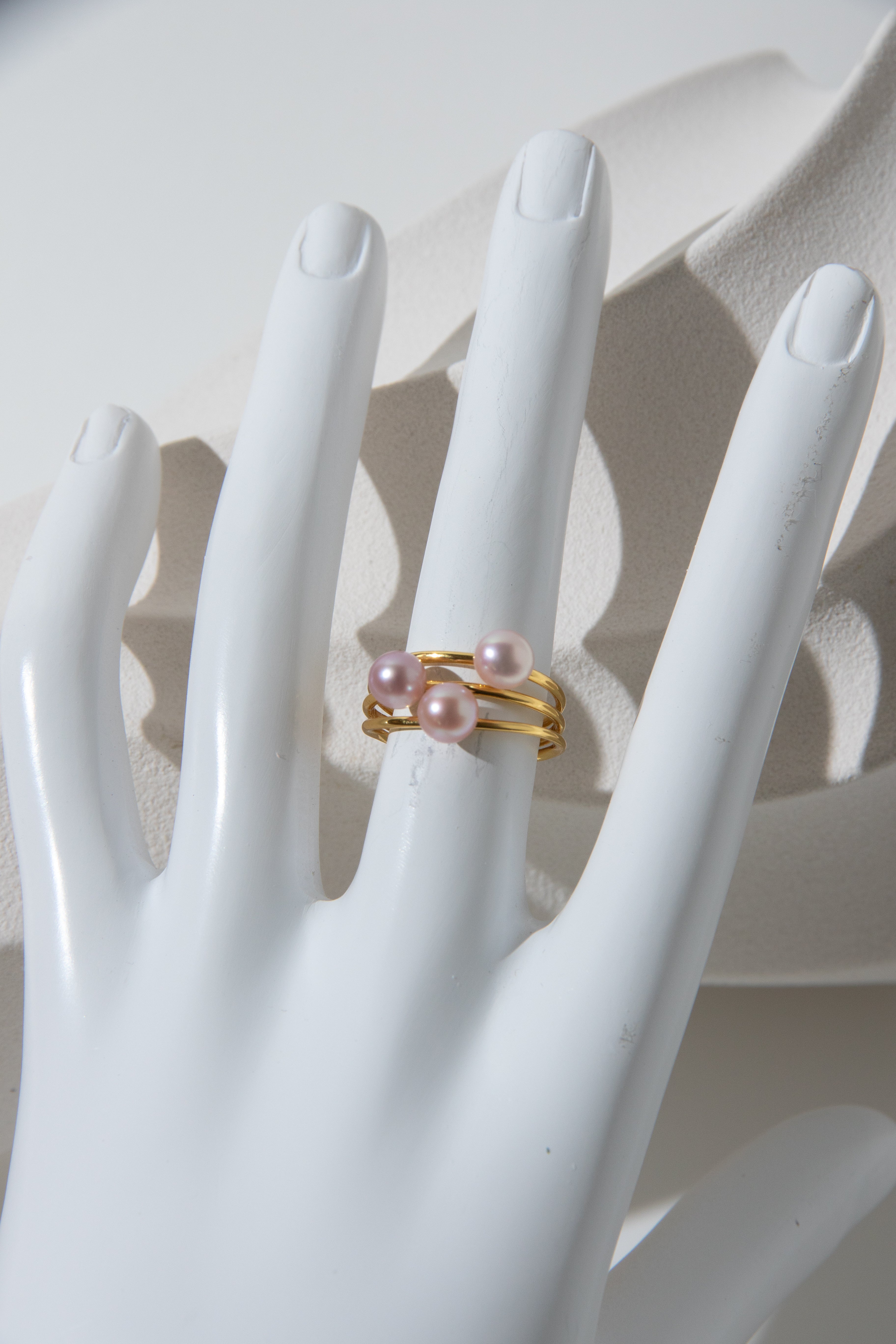 Triple pearls ring-spring special collections.