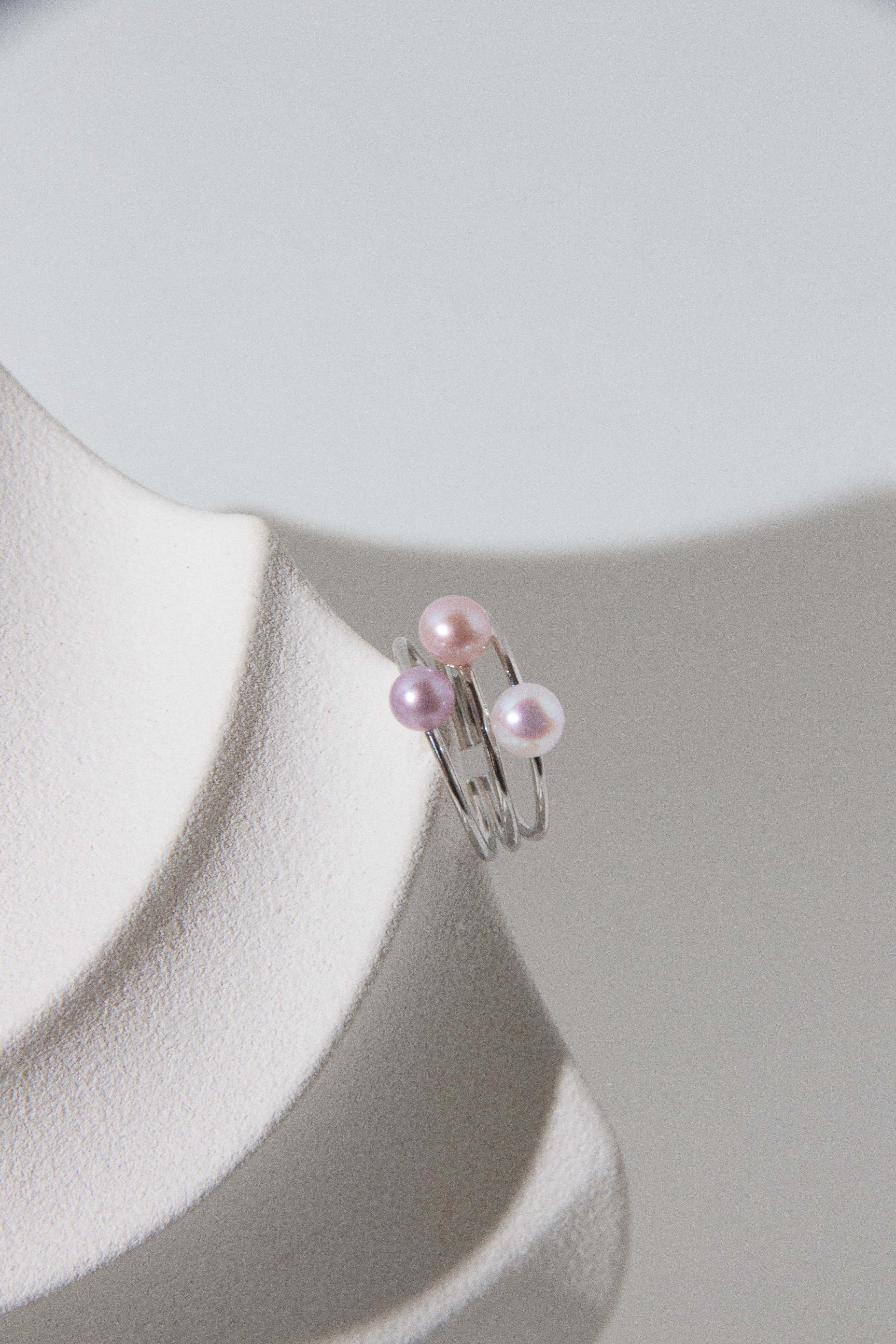 Triple pearls ring-spring special collections.