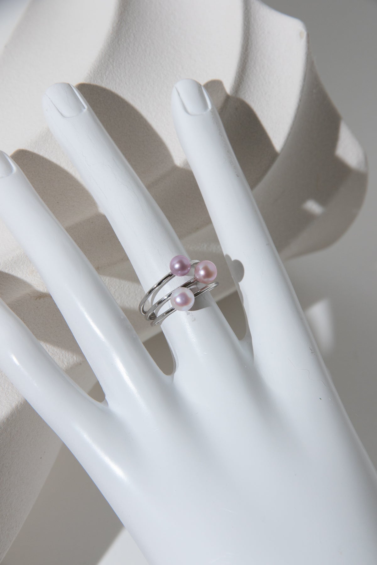 Triple pearls ring-spring special collections.