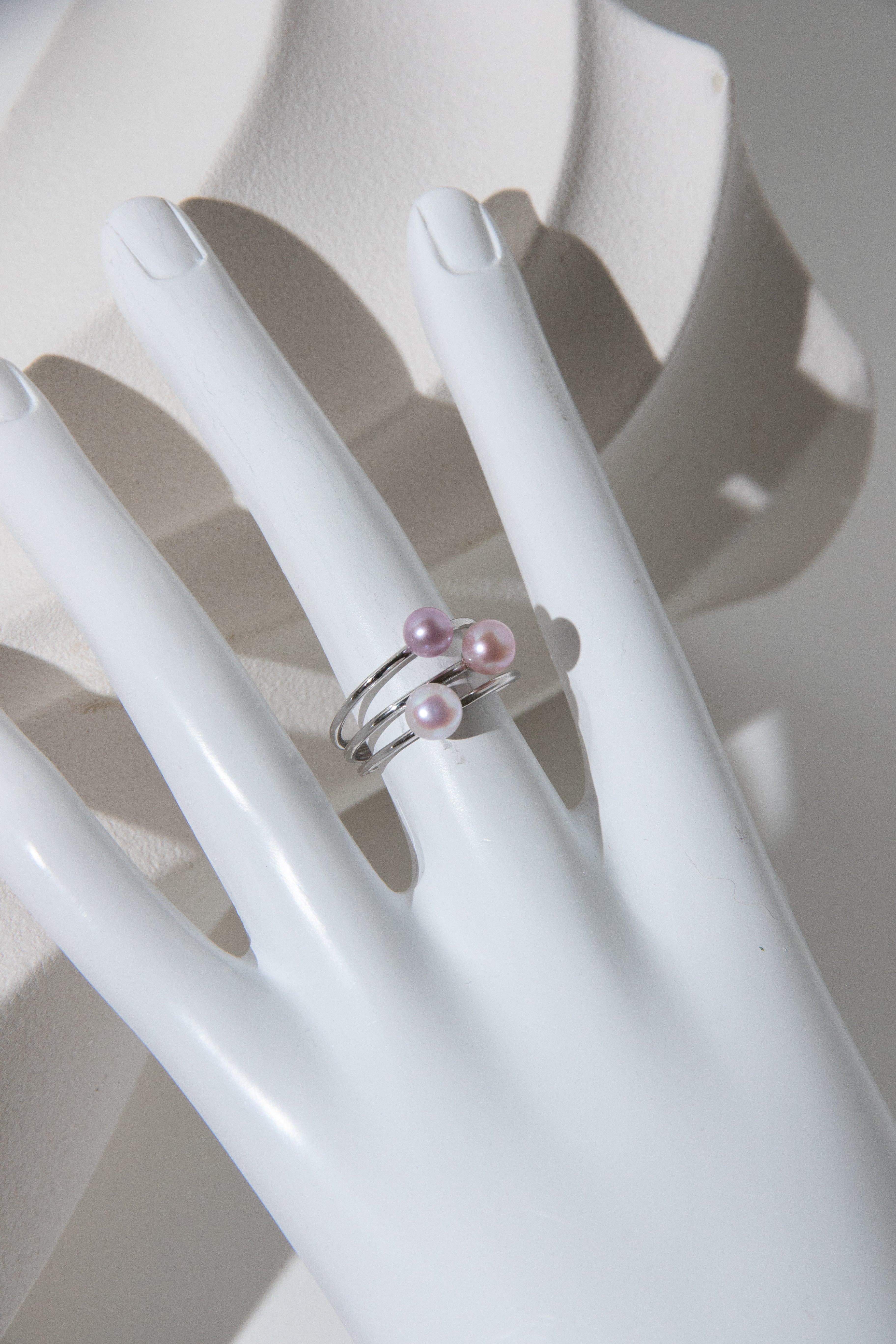 Triple pearls ring-spring special collections.