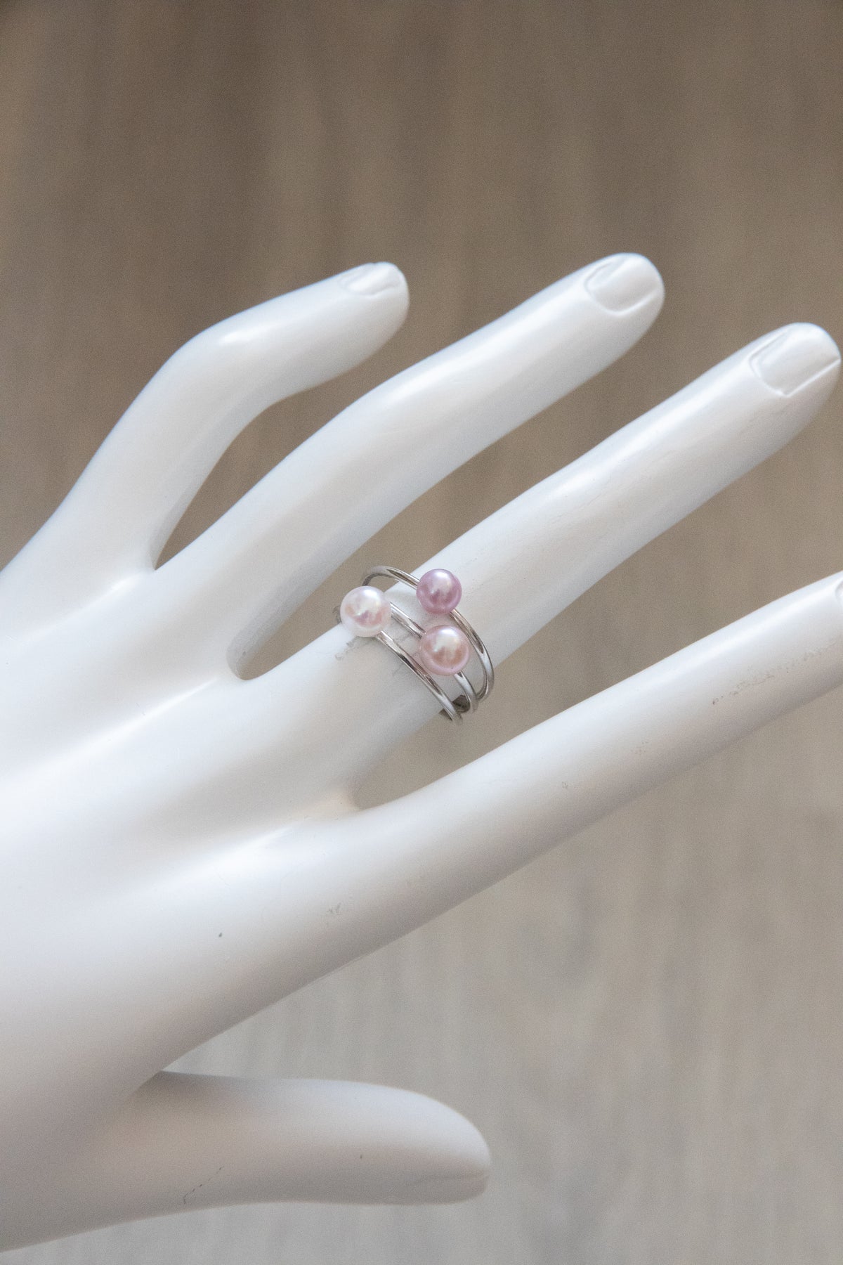 Triple pearls ring-spring special collections.