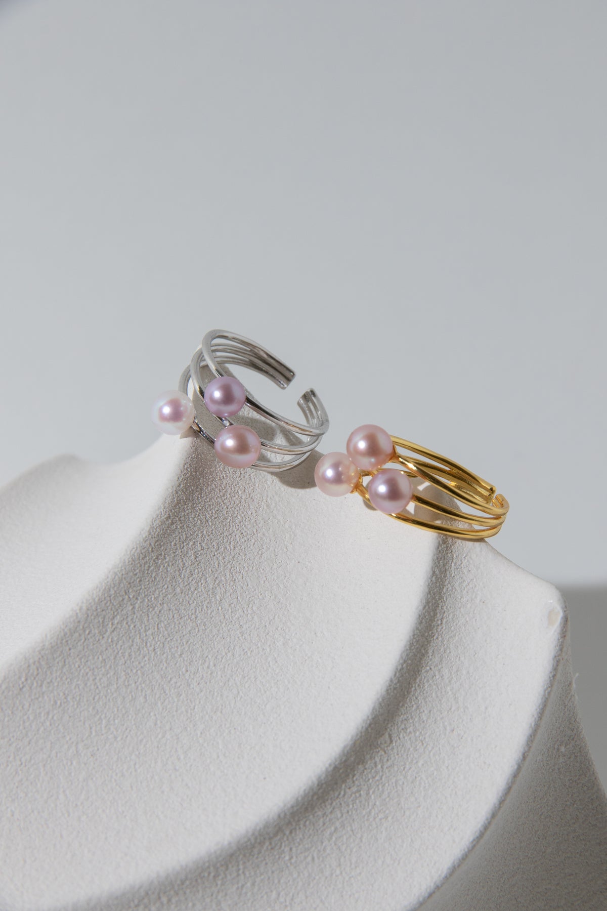 Triple pearls ring-spring special collections.