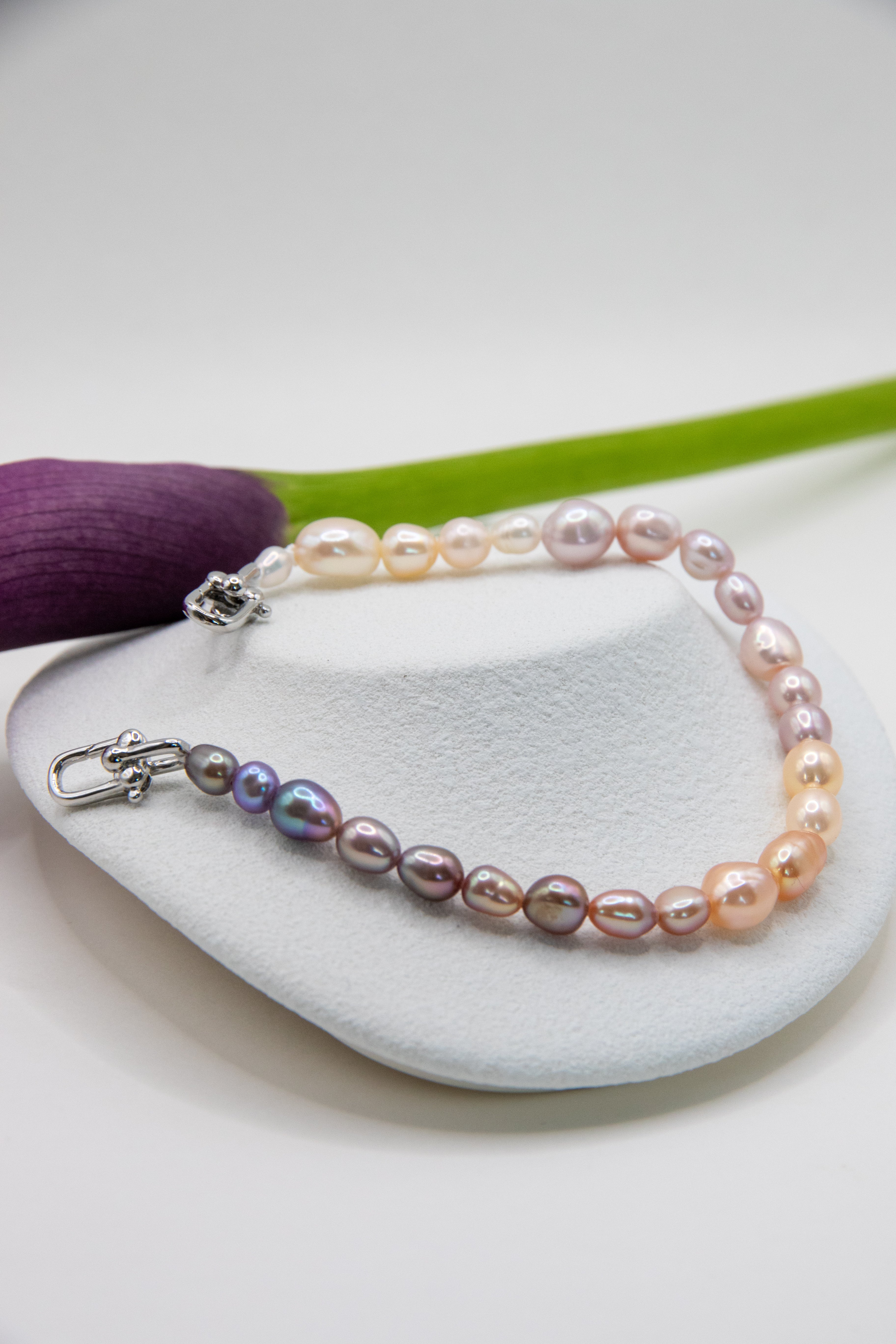 Rainbow Rice Pearl Bracelet