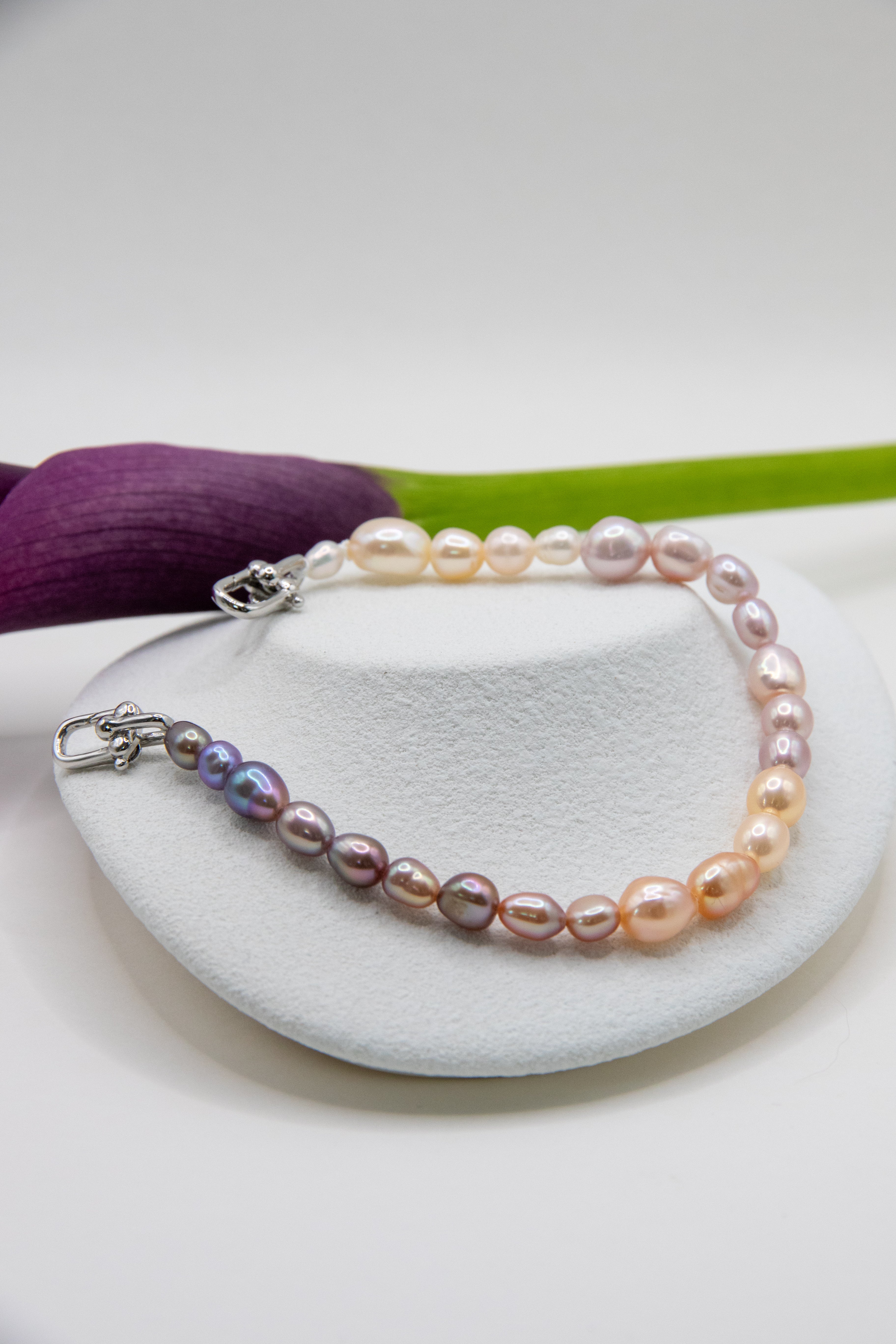 Rainbow Rice Pearl Bracelet