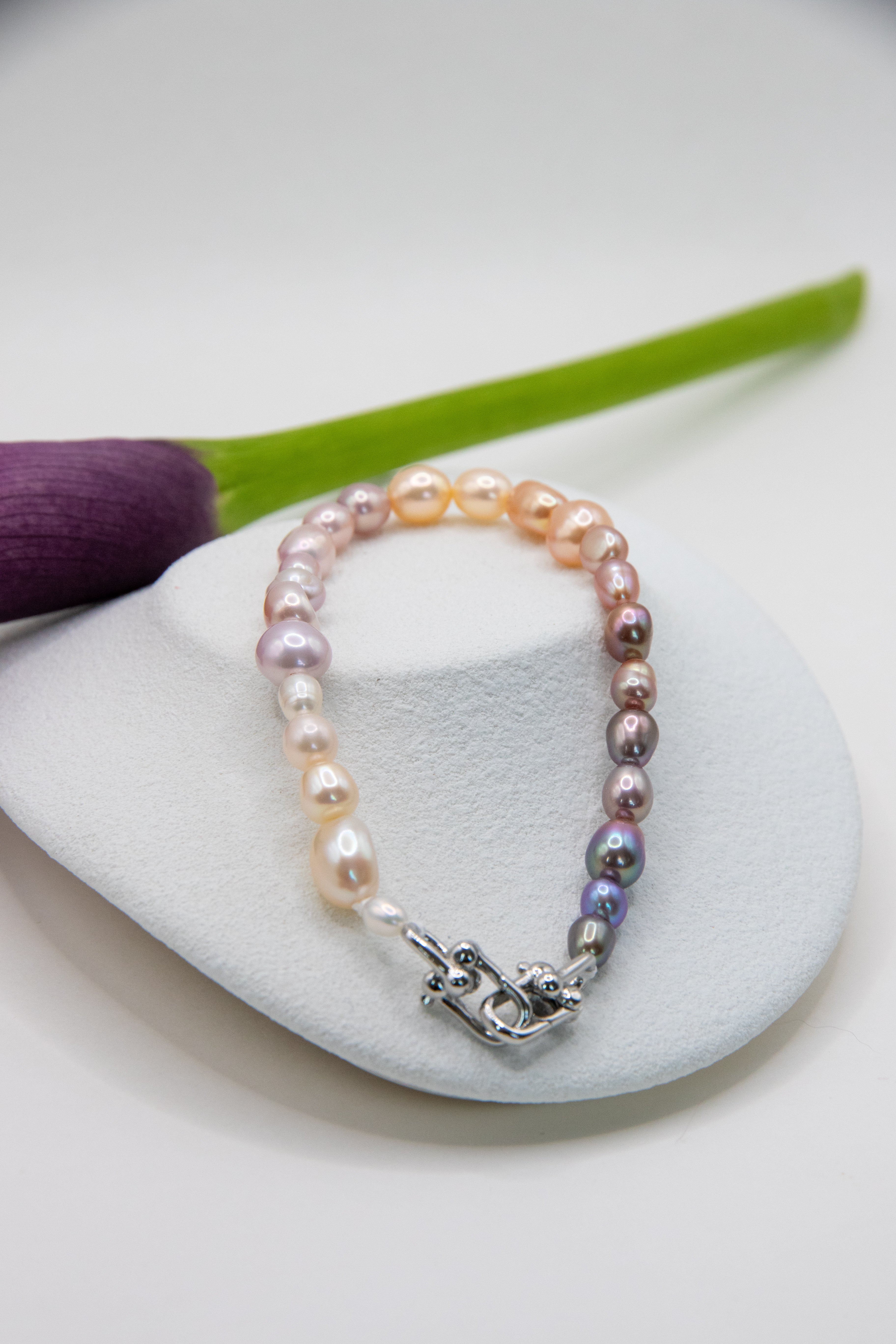 Rainbow Rice Pearl Bracelet