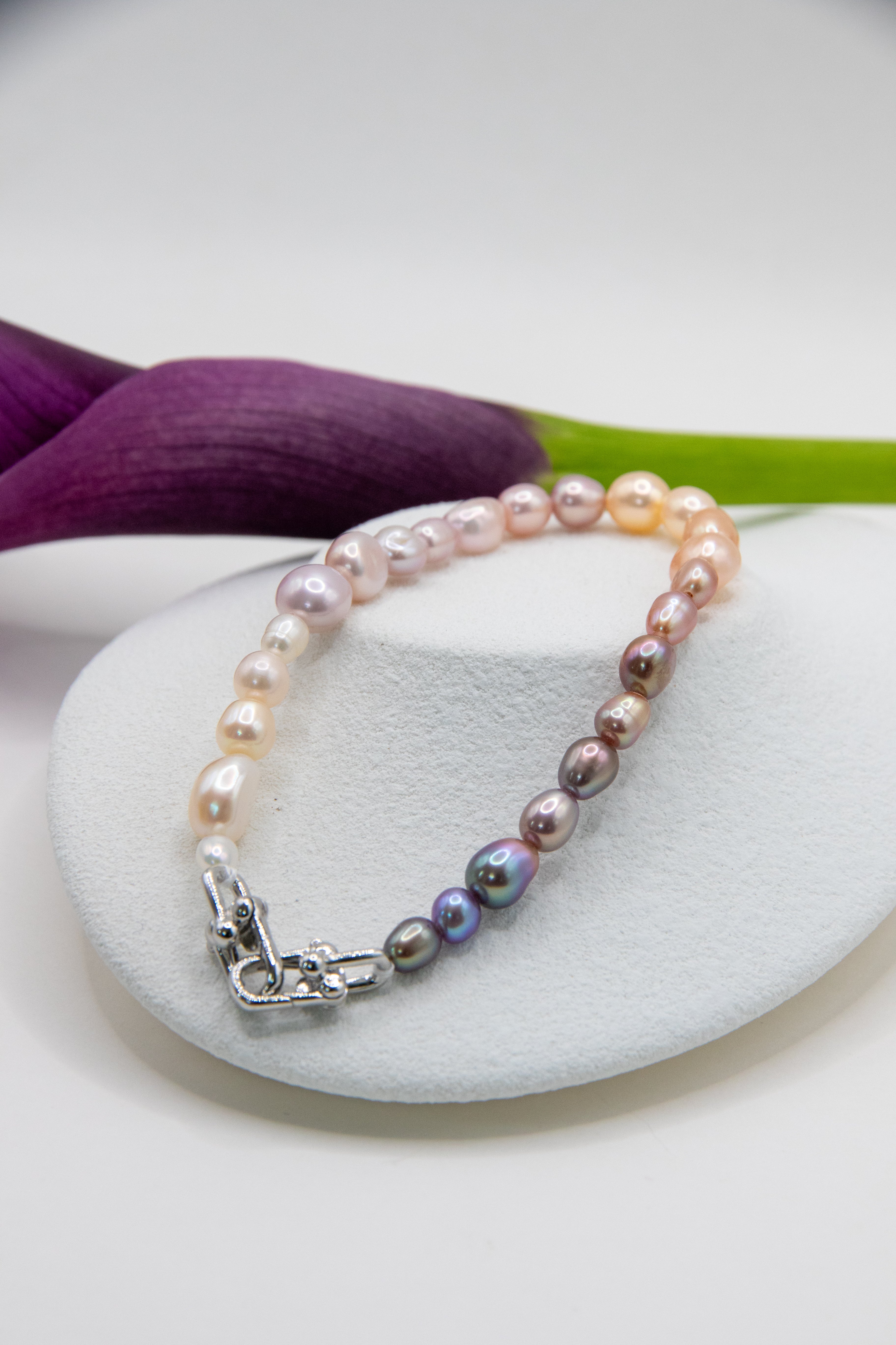 Rainbow Rice Pearl Bracelet