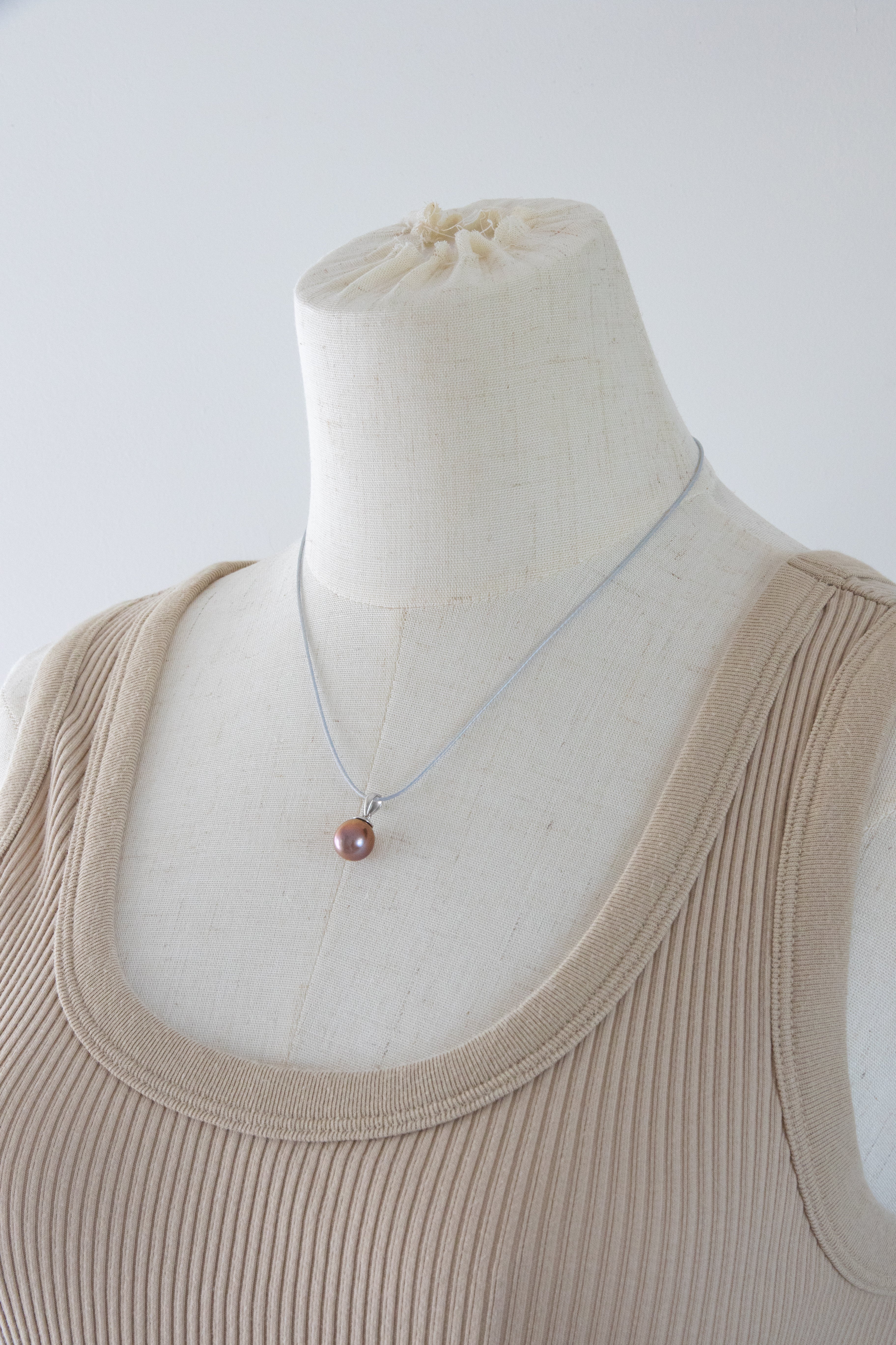Deep brown drop shaped pearl pendant